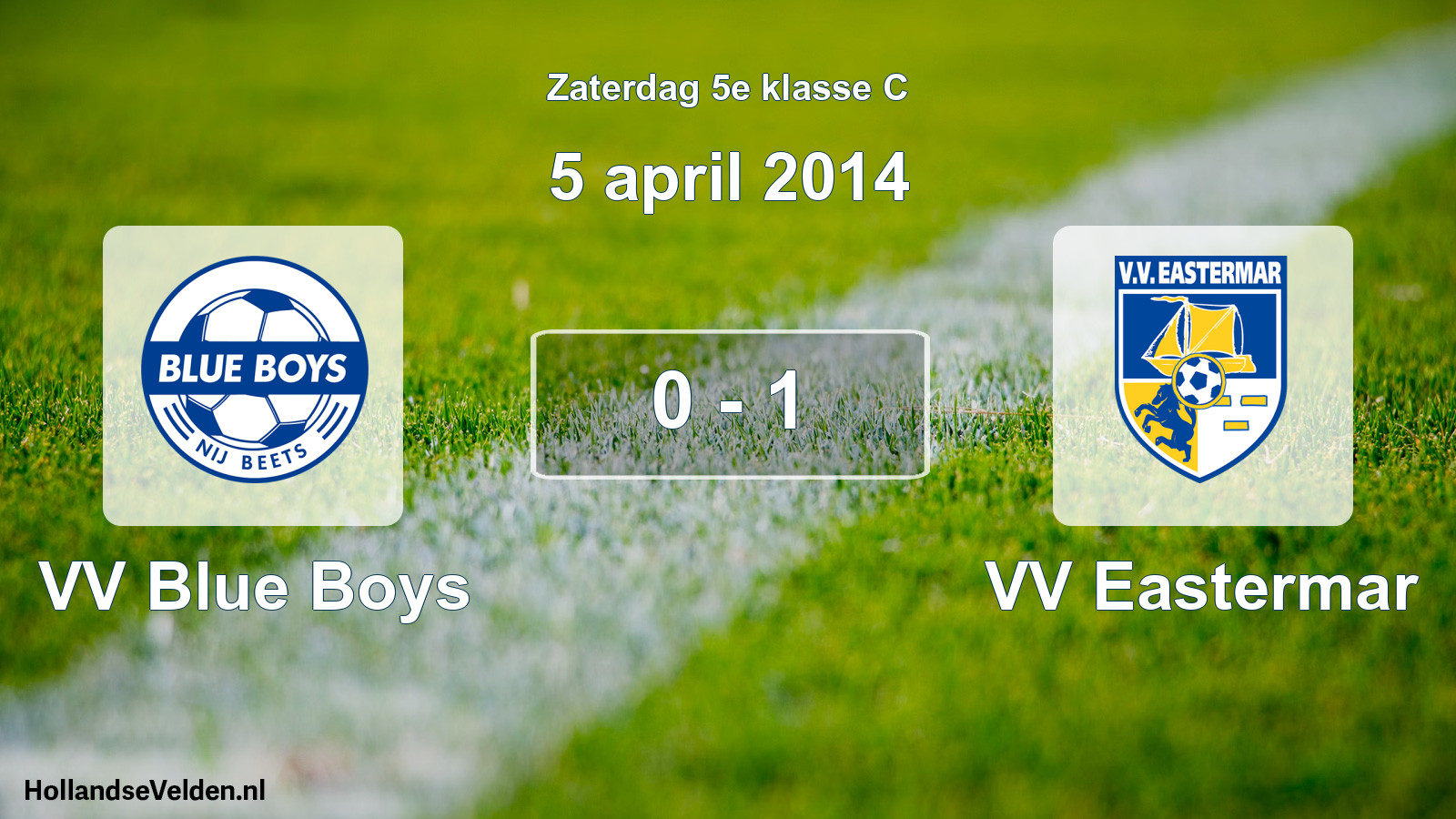 Total number of matches played: VV Blue Boys - VV Eastermar 0 - 1 (5 April 2014)
