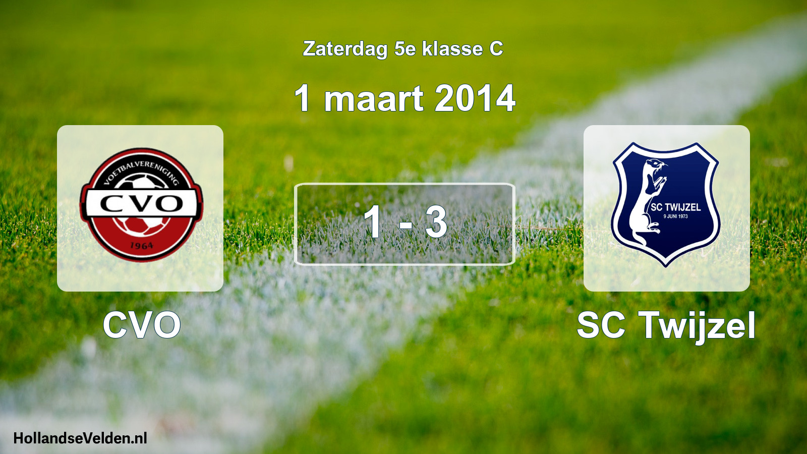 Total number of matches played: CVO - SC Twijzel 1 - 3 (1 March 2014)