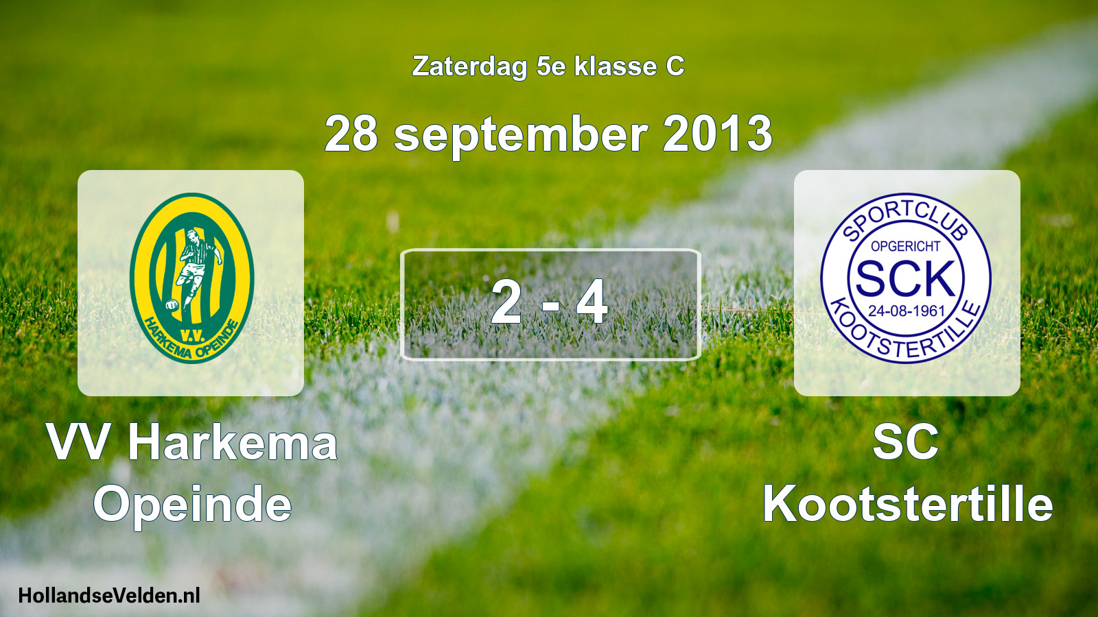 Total number of matches played: VV Harkema Opeinde - SC Kootstertille 2 - 4 (28 September 2013)