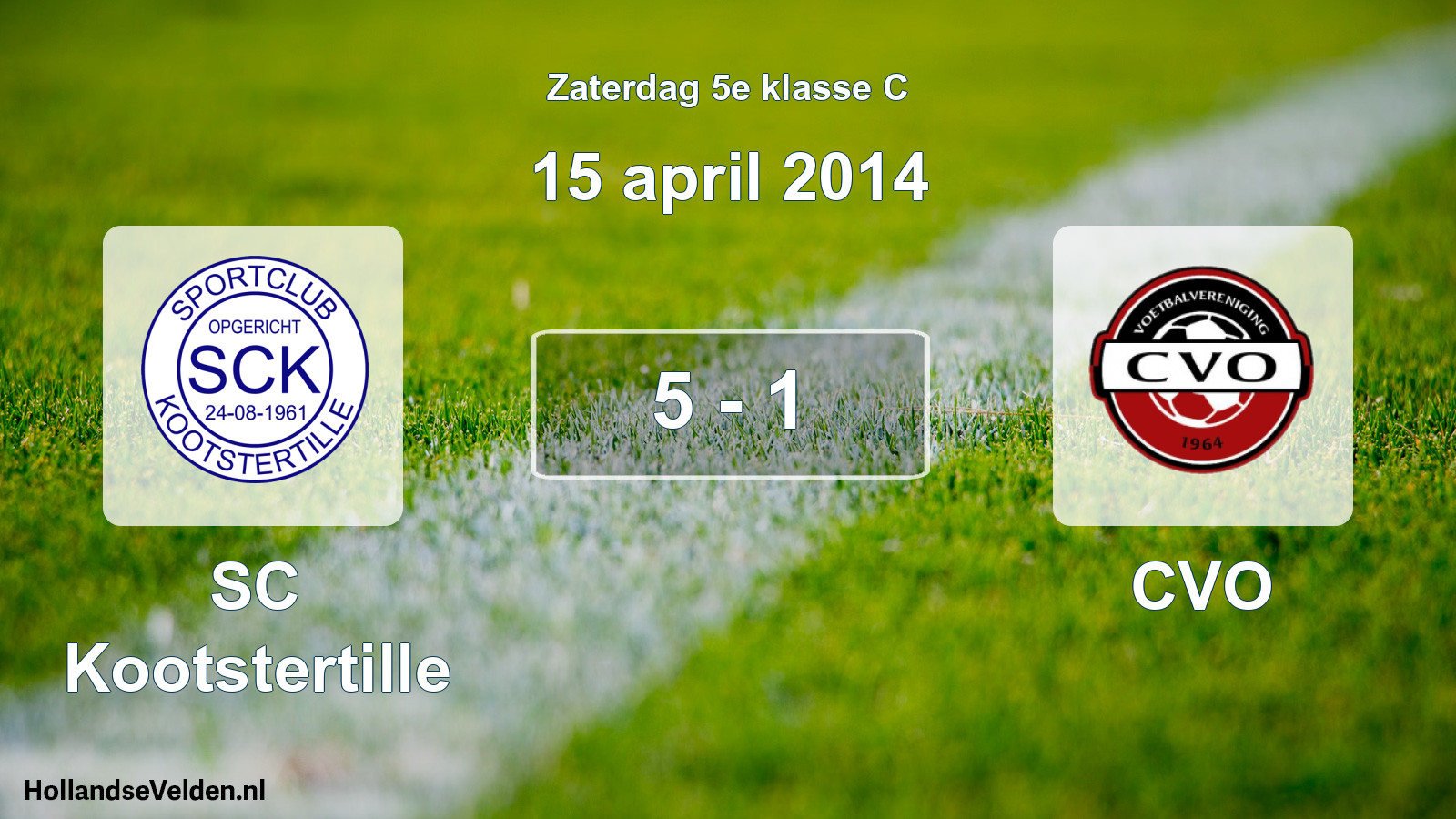 Total number of matches played: SC Kootstertille - CVO 5 - 1 (15 April 2014)