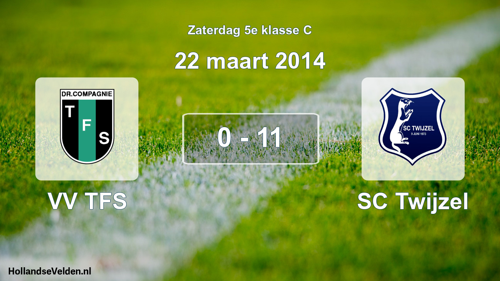 Total number of matches played: VV TFS - SC Twijzel 0 - 11 (22 March 2014)