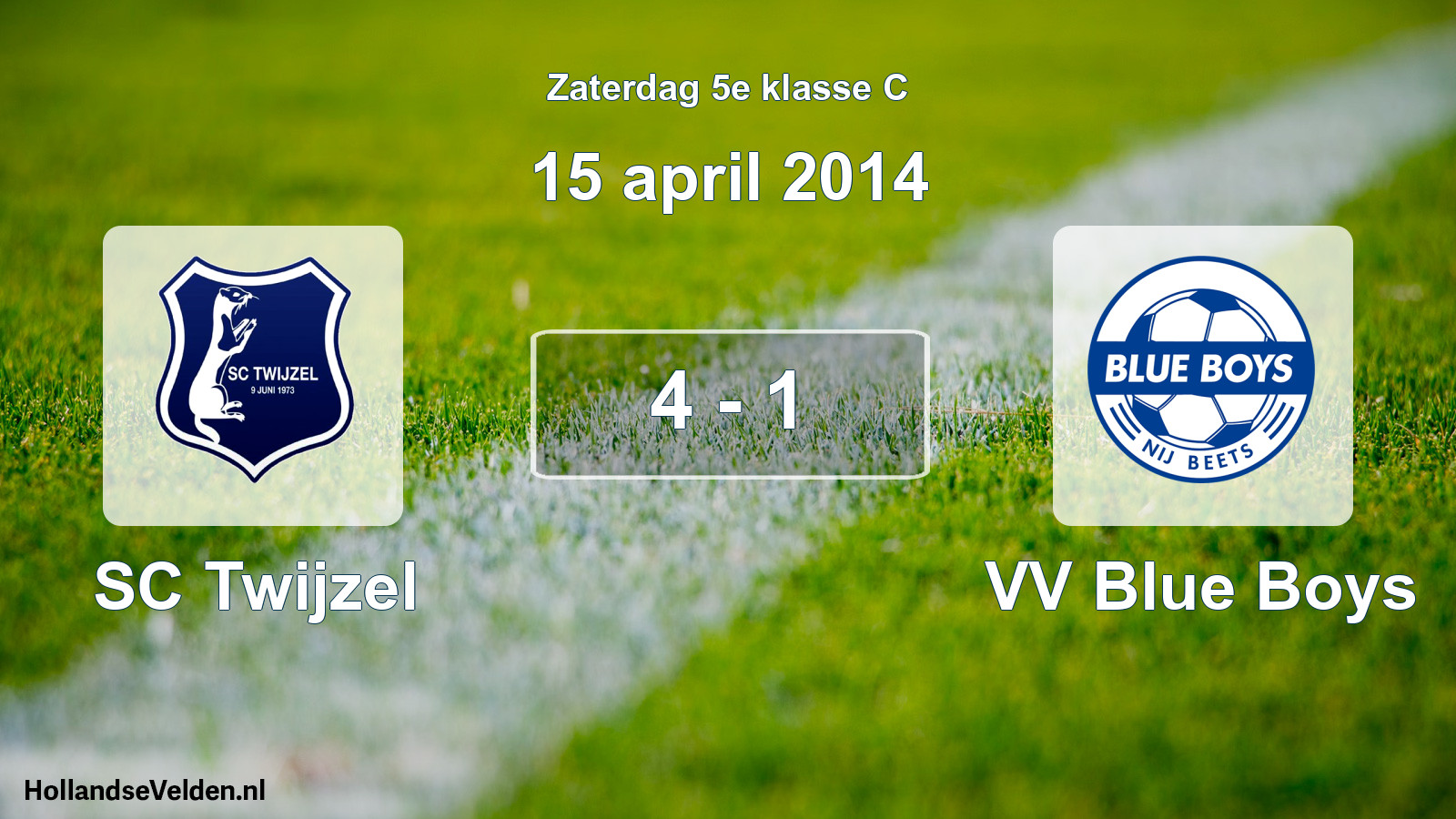 Total number of matches played: SC Twijzel - VV Blue Boys 4 - 1 (15 April 2014)