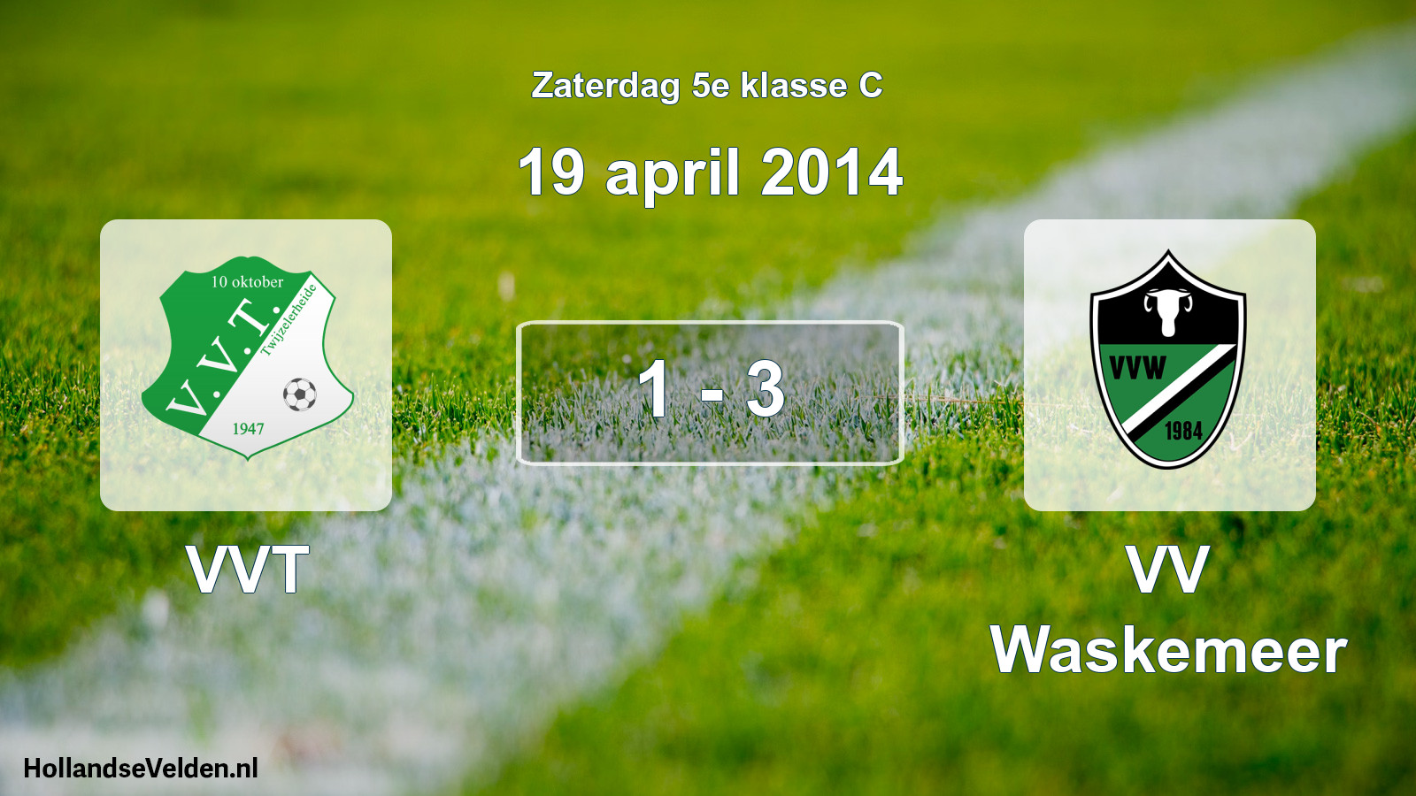 Total number of matches played: VVT - VV Waskemeer 1 - 3 (19 April 2014)
