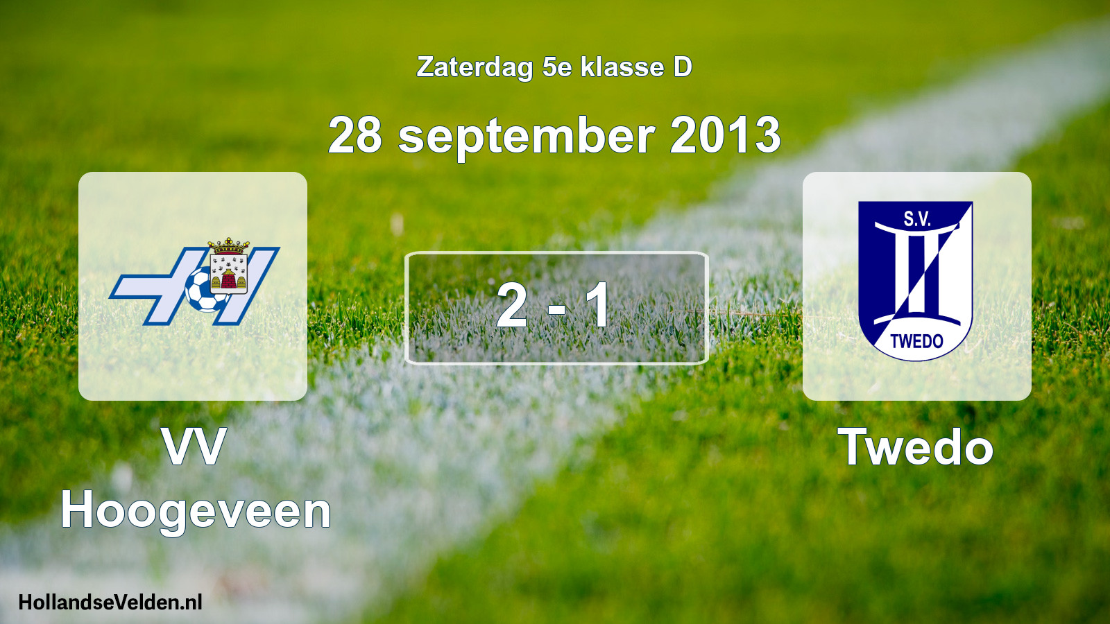 Total number of matches played: VV Hoogeveen - Twedo 2 - 1 (28 September 2013)