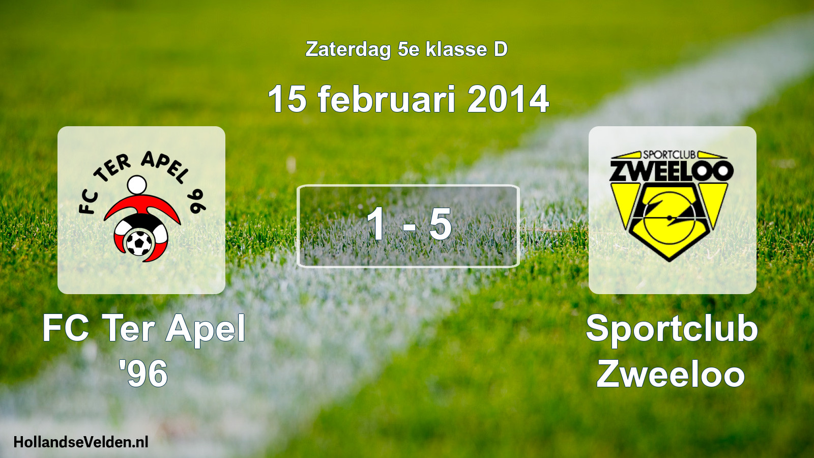 Total number of matches played: FC Ter Apel '96 - Sportclub Zweeloo 1 - 5 (15 February 2014)