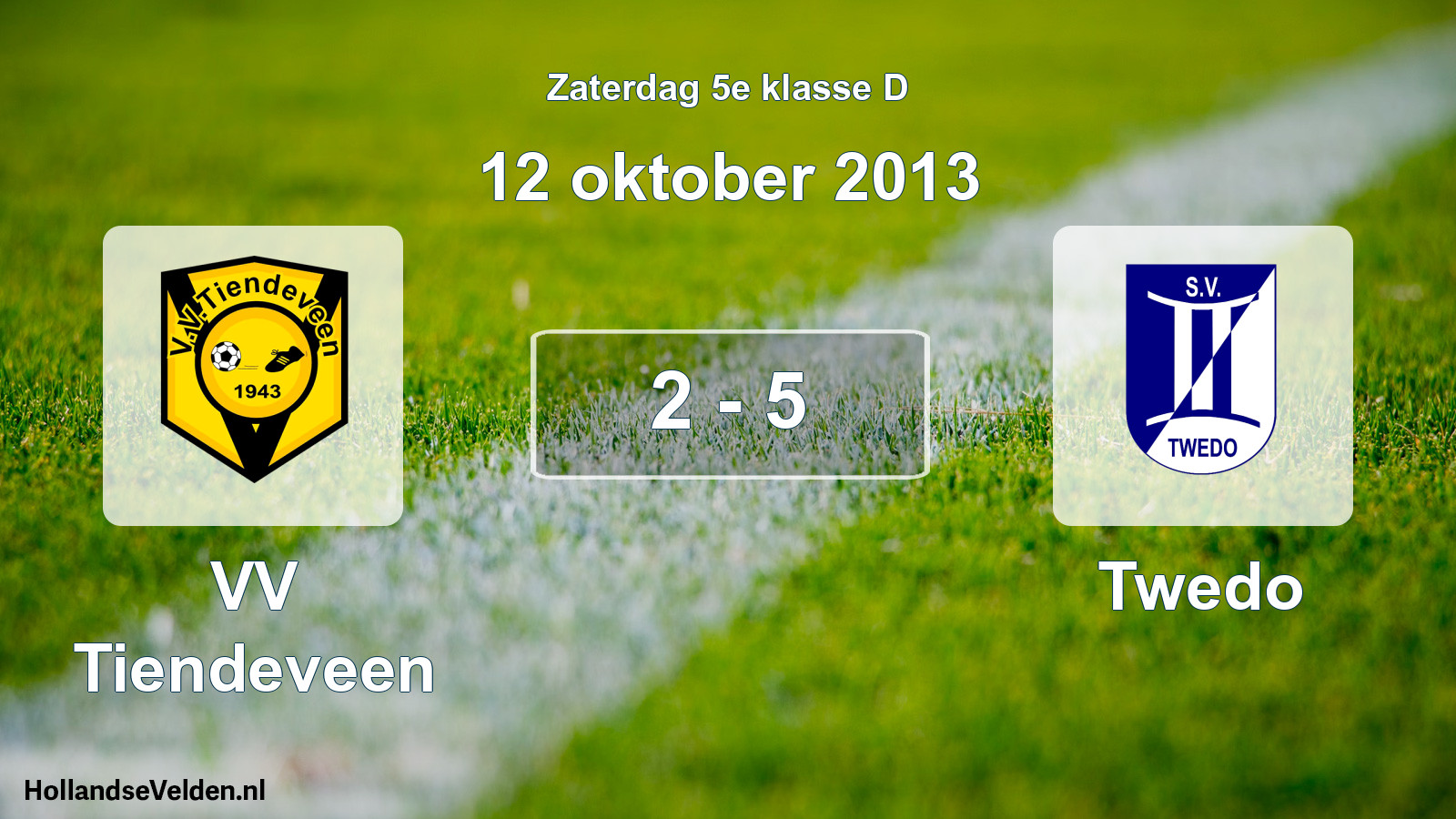 Total number of matches played: VV Tiendeveen - Twedo 2 - 5 (12 October 2013)