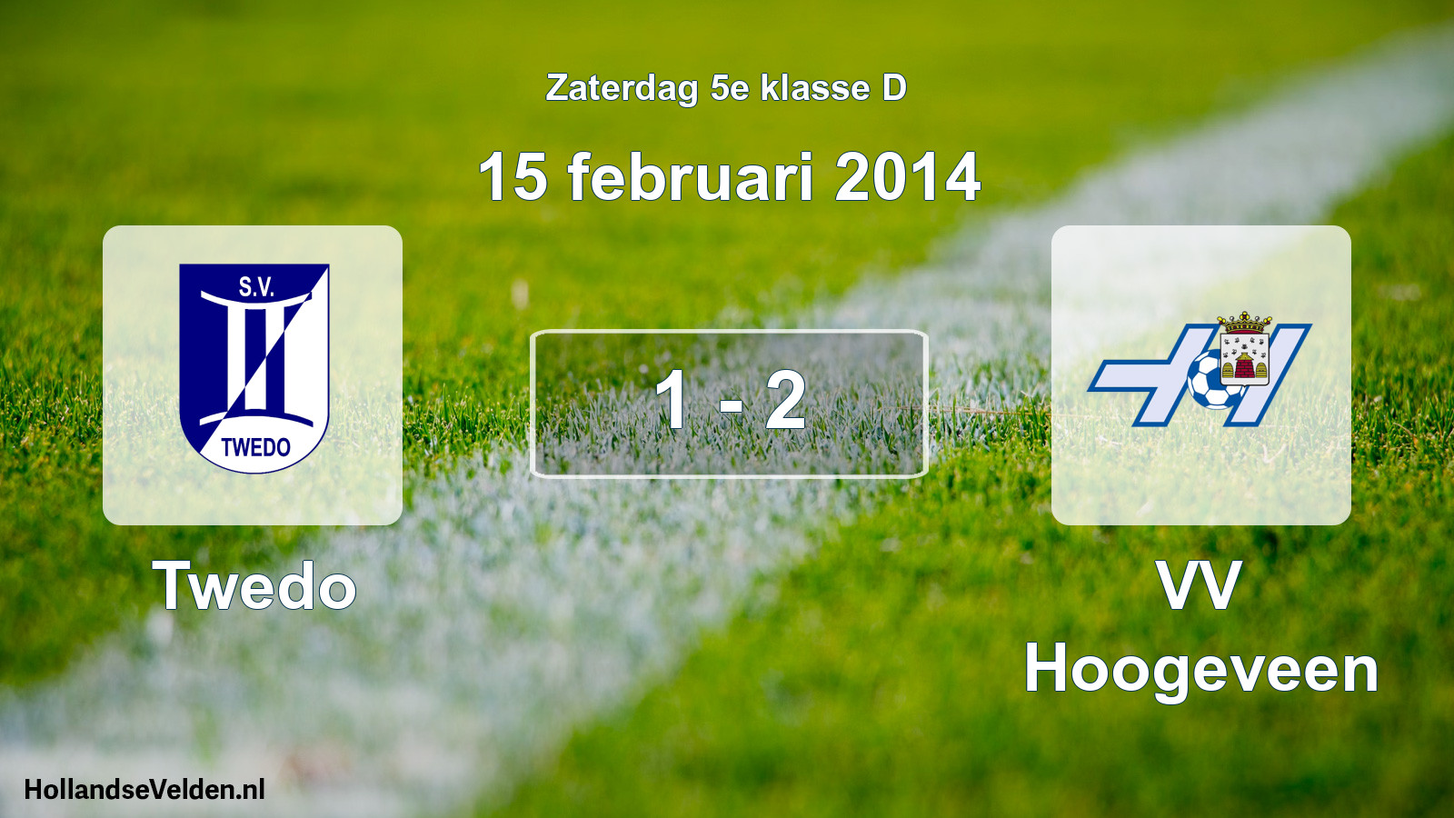 Total number of matches played: Twedo - VV Hoogeveen 1 - 2 (15 February 2014)