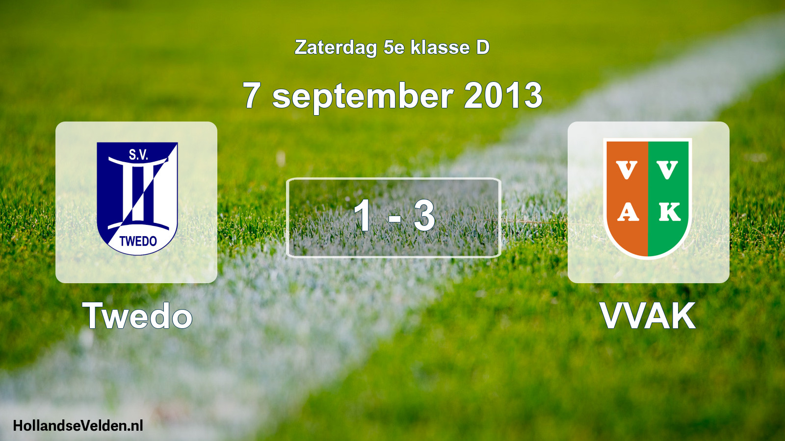 Total number of matches played: Twedo - VVAK 1 - 3 (7 September 2013)