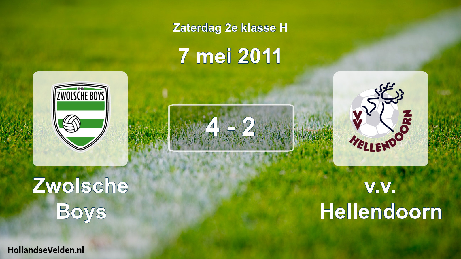 Total number of matches played: Zwolsche Boys - v.v. Hellendoorn 4 - 2 (7 May 2011)