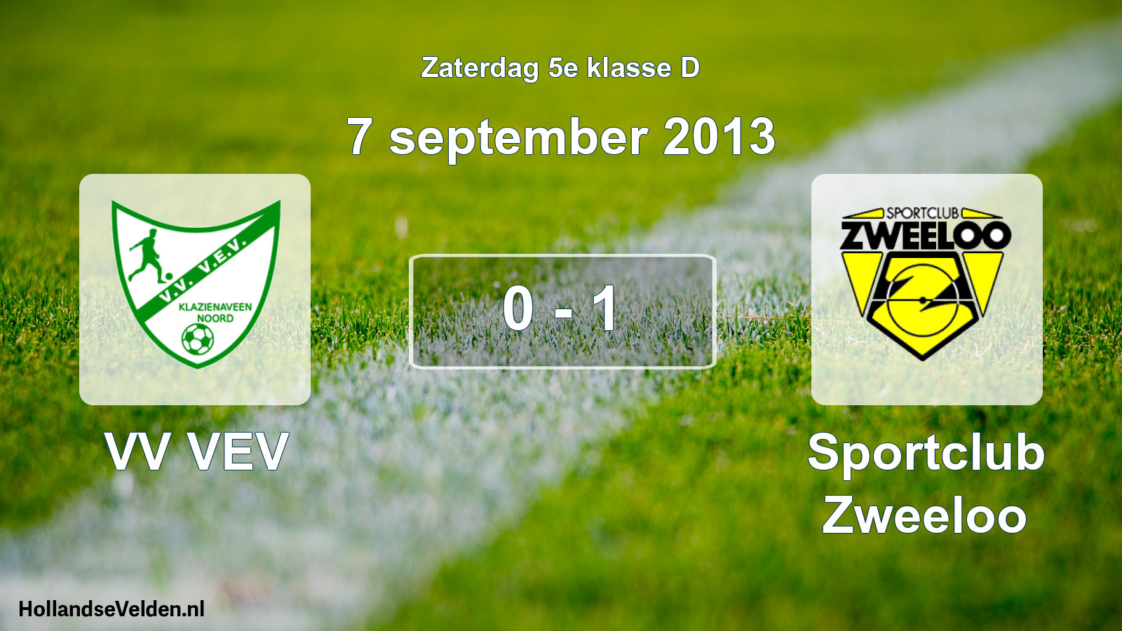 Total number of matches played: VV VEV - Sportclub Zweeloo 0 - 1 (7 September 2013)