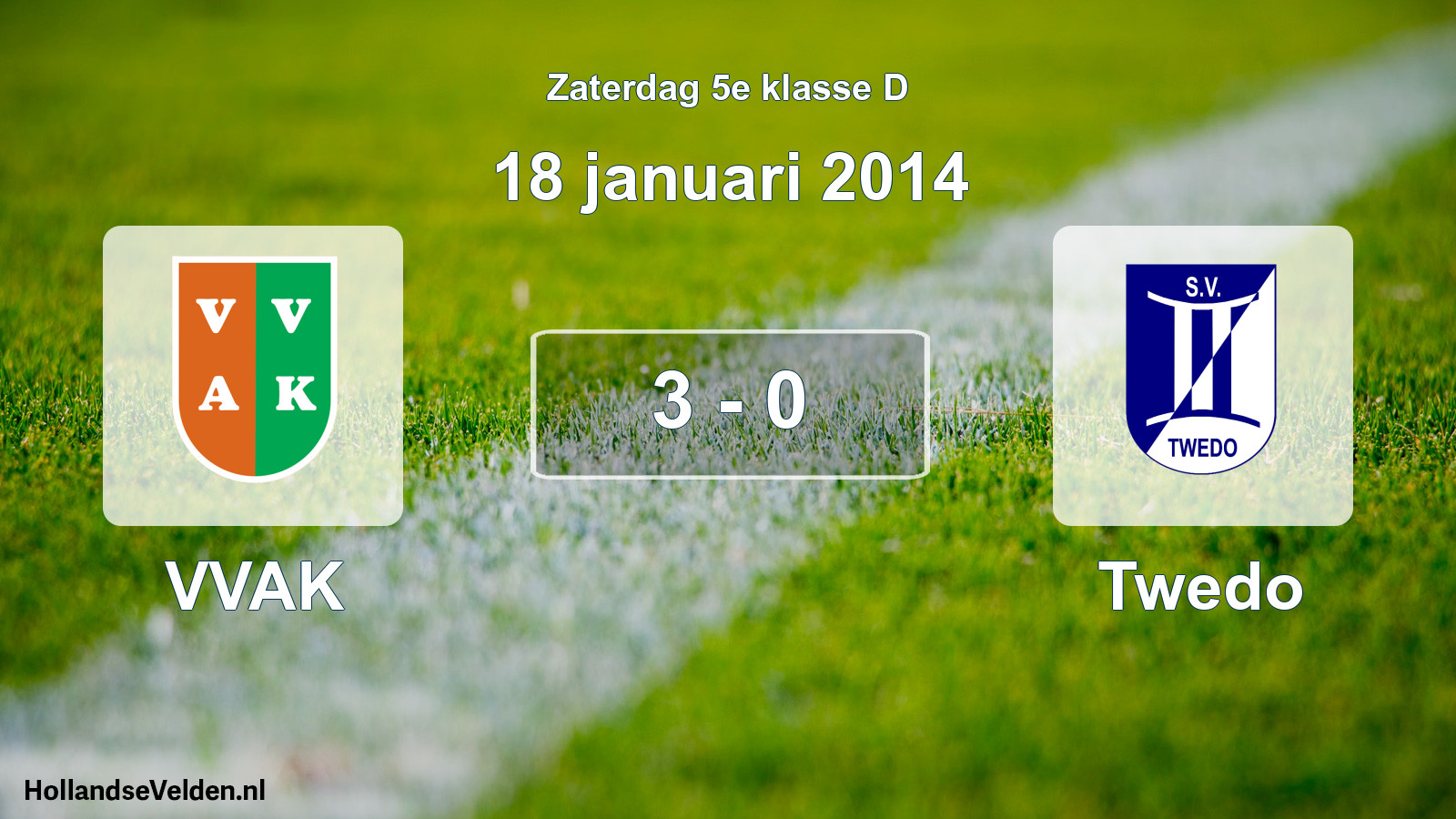 Total number of matches played: VVAK - Twedo 3 - 0 (18 January 2014)