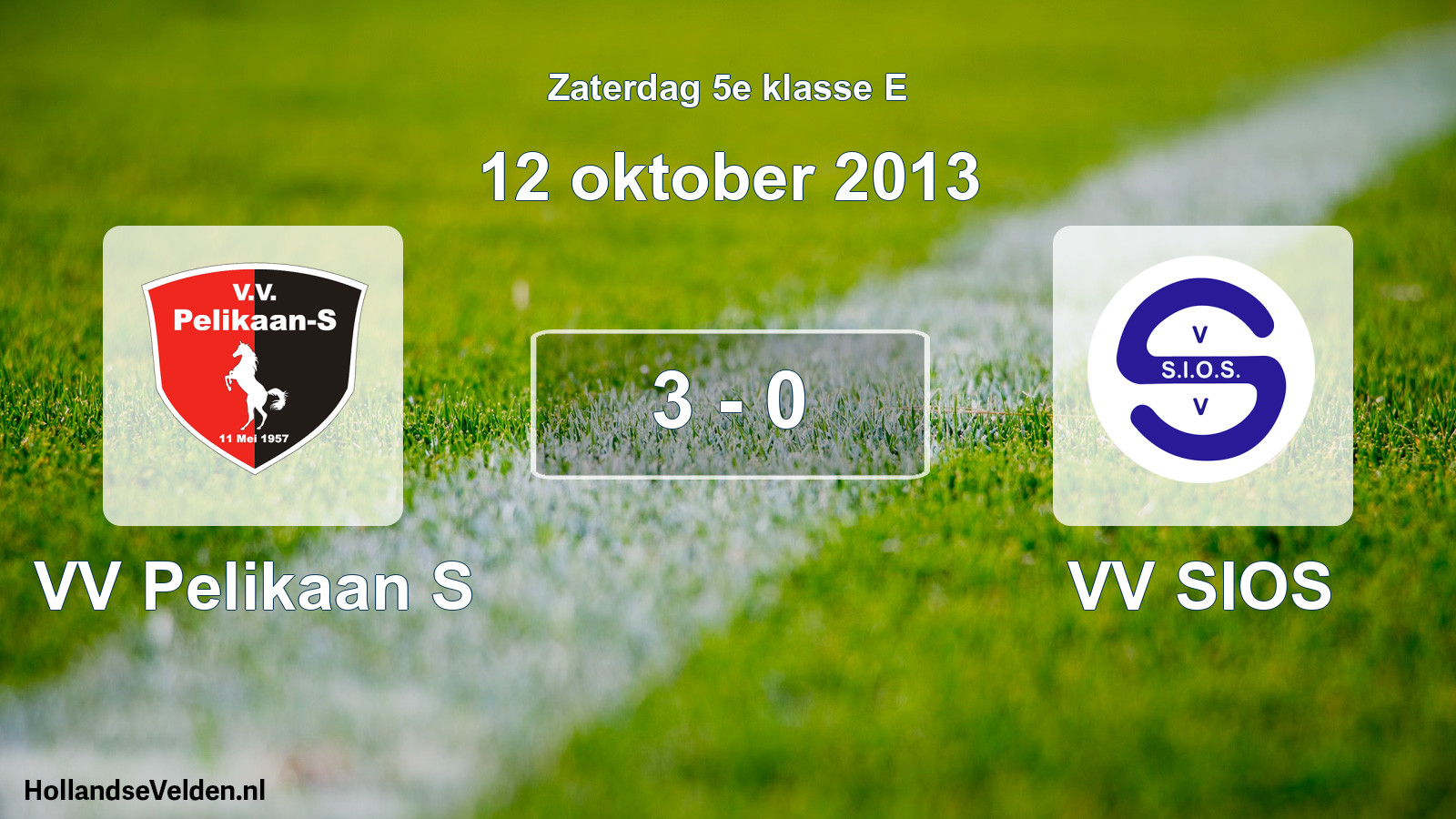 Total number of matches played: VV Pelikaan S - VV SIOS 3 - 0 (12 October 2013)