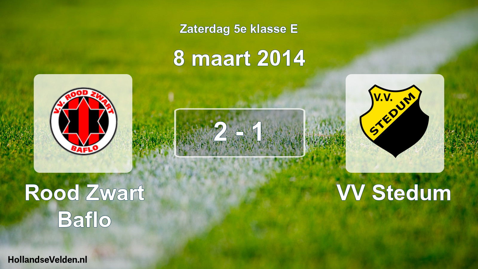 Total number of matches played: Rood Zwart Baflo - VV Stedum 2 - 1 (8 March 2014)