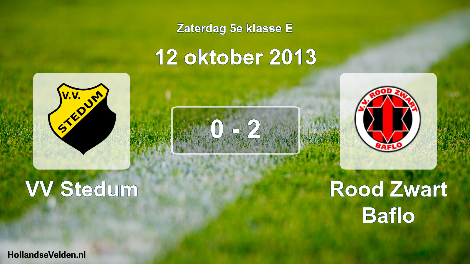 Total number of matches played: VV Stedum - Rood Zwart Baflo 0 - 2 (12 October 2013)