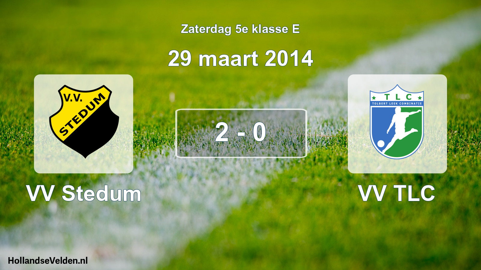 Total number of matches played: VV Stedum - VV TLC 2 - 0 (29 March 2014)