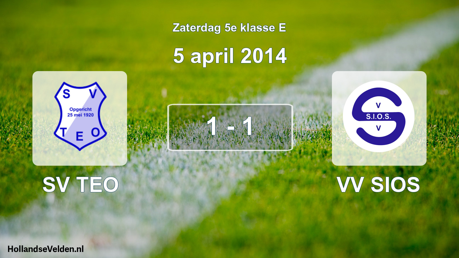 Total number of matches played: SV TEO - VV SIOS 1 - 1 (5 April 2014)