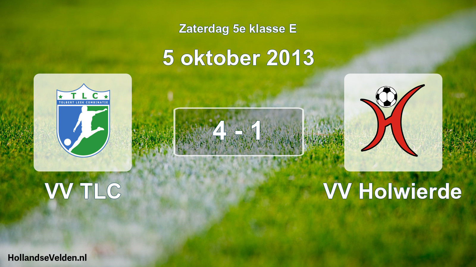 Total number of matches played: VV TLC - VV Holwierde 4 - 1 (5 October 2013)