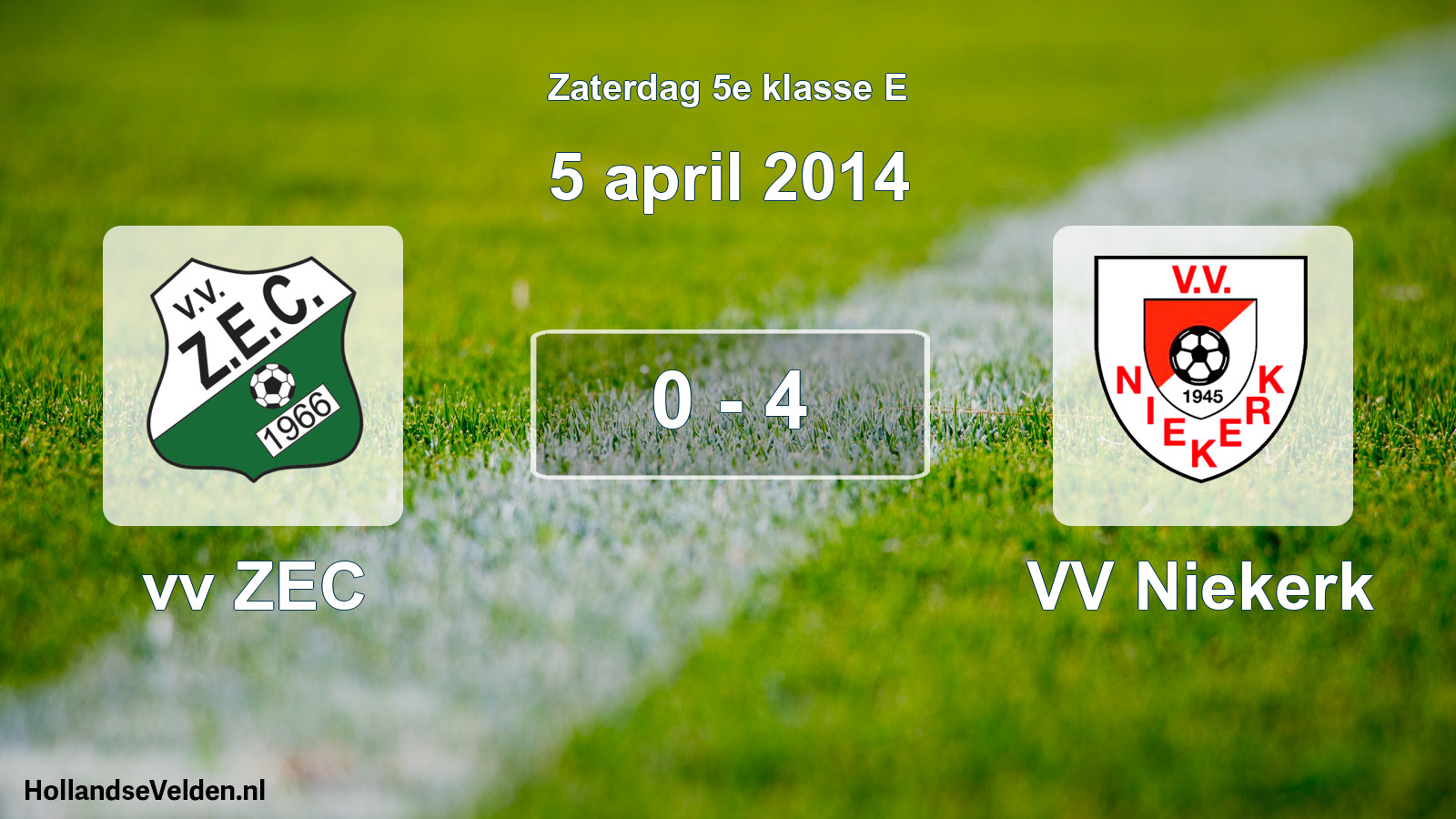 Total number of matches played: vv ZEC - VV Niekerk 0 - 4 (5 April 2014)