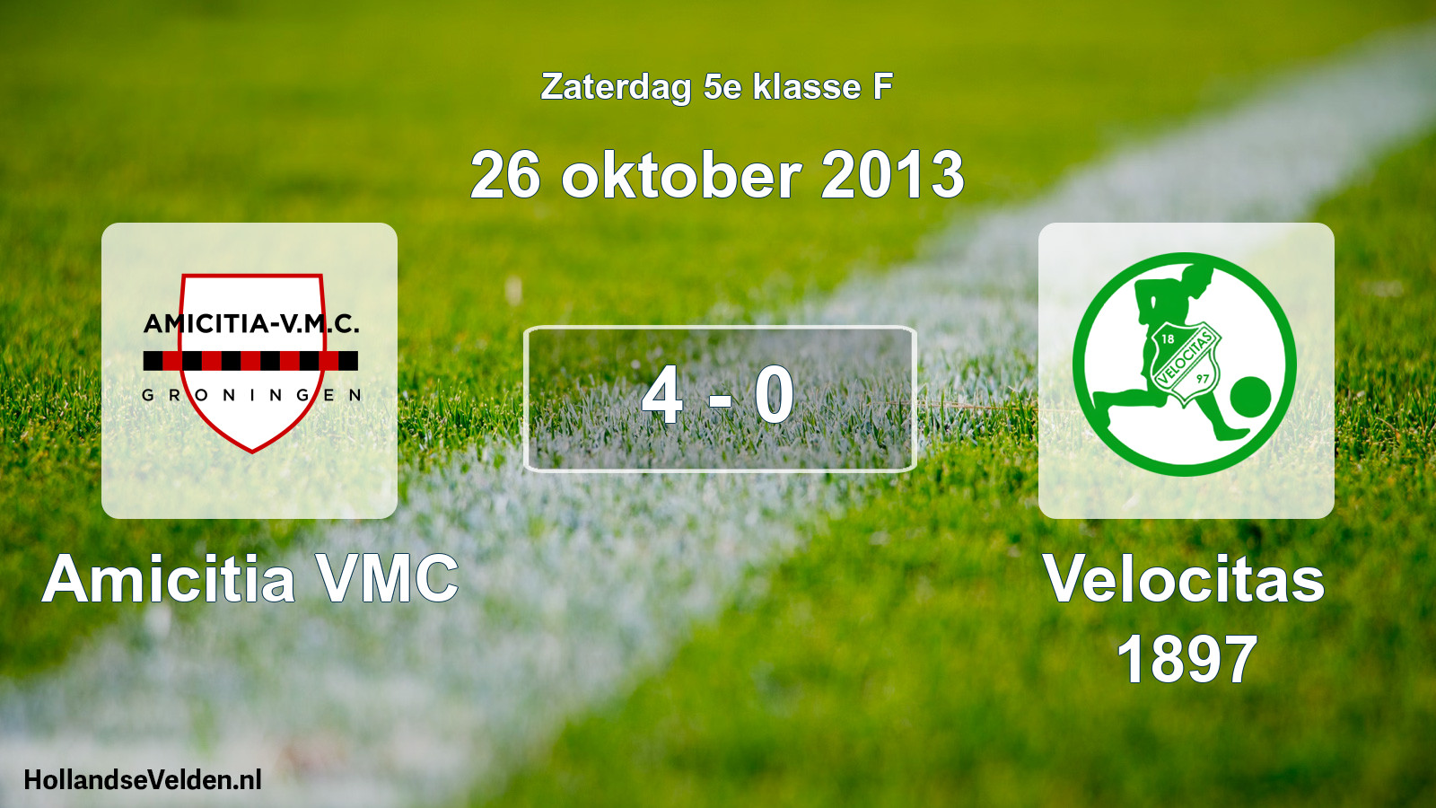 Total number of matches played: Amicitia VMC - Velocitas 1897 4 - 0 (26 October 2013)