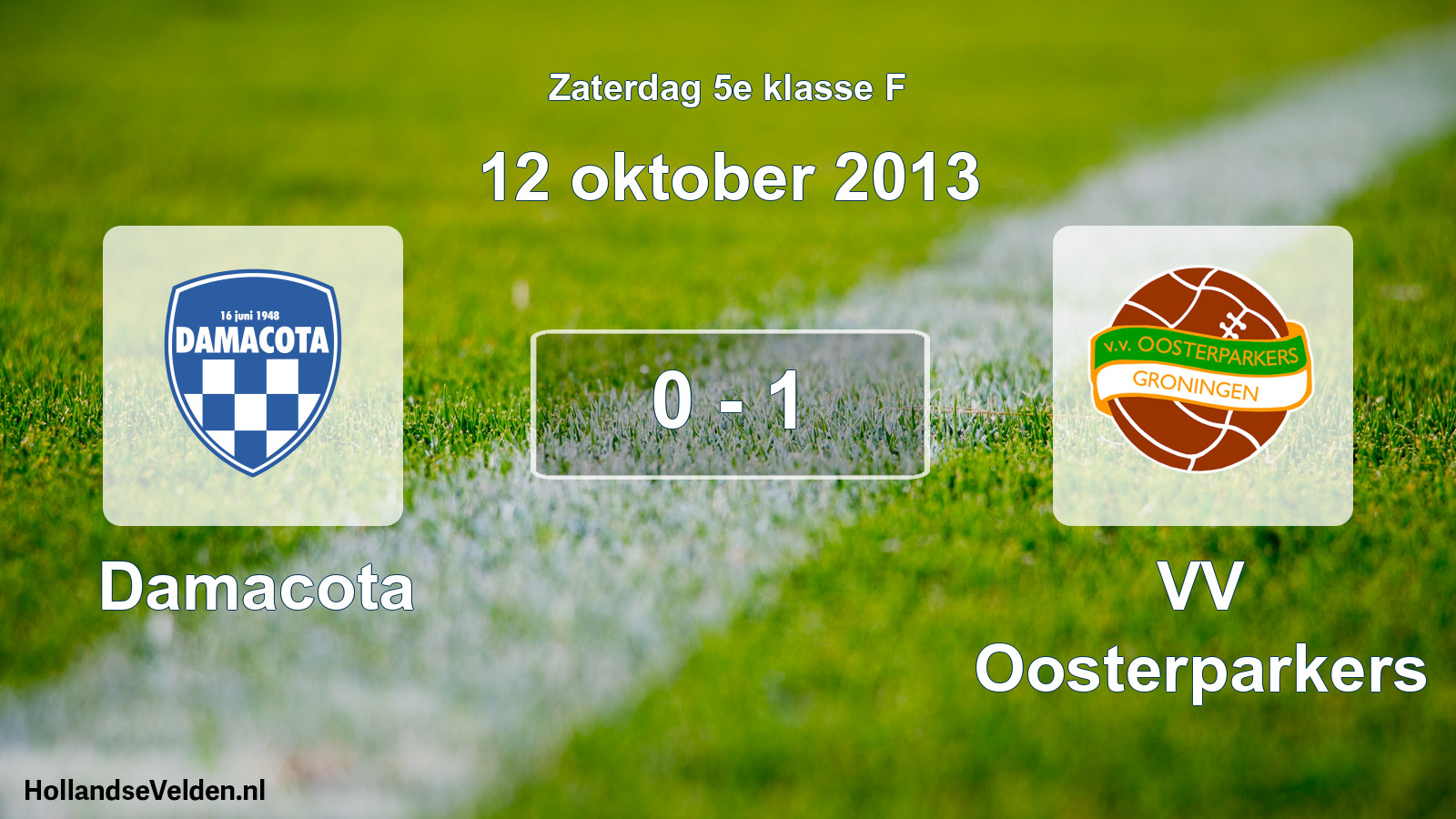 Total number of matches played: Damacota - VV Oosterparkers 0 - 1 (12 October 2013)