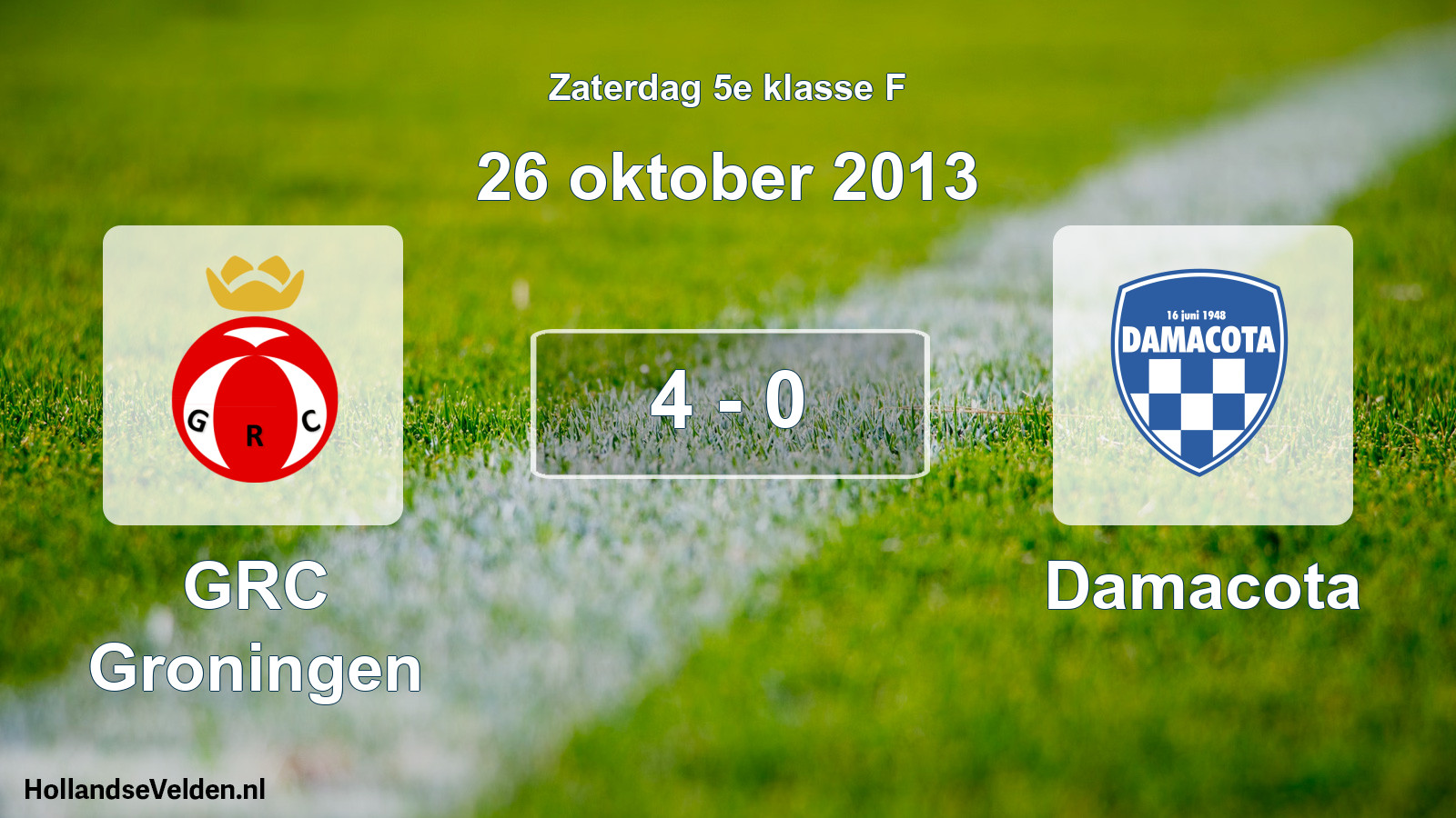 Total number of matches played: GRC Groningen - Damacota 4 - 0 (26 October 2013)