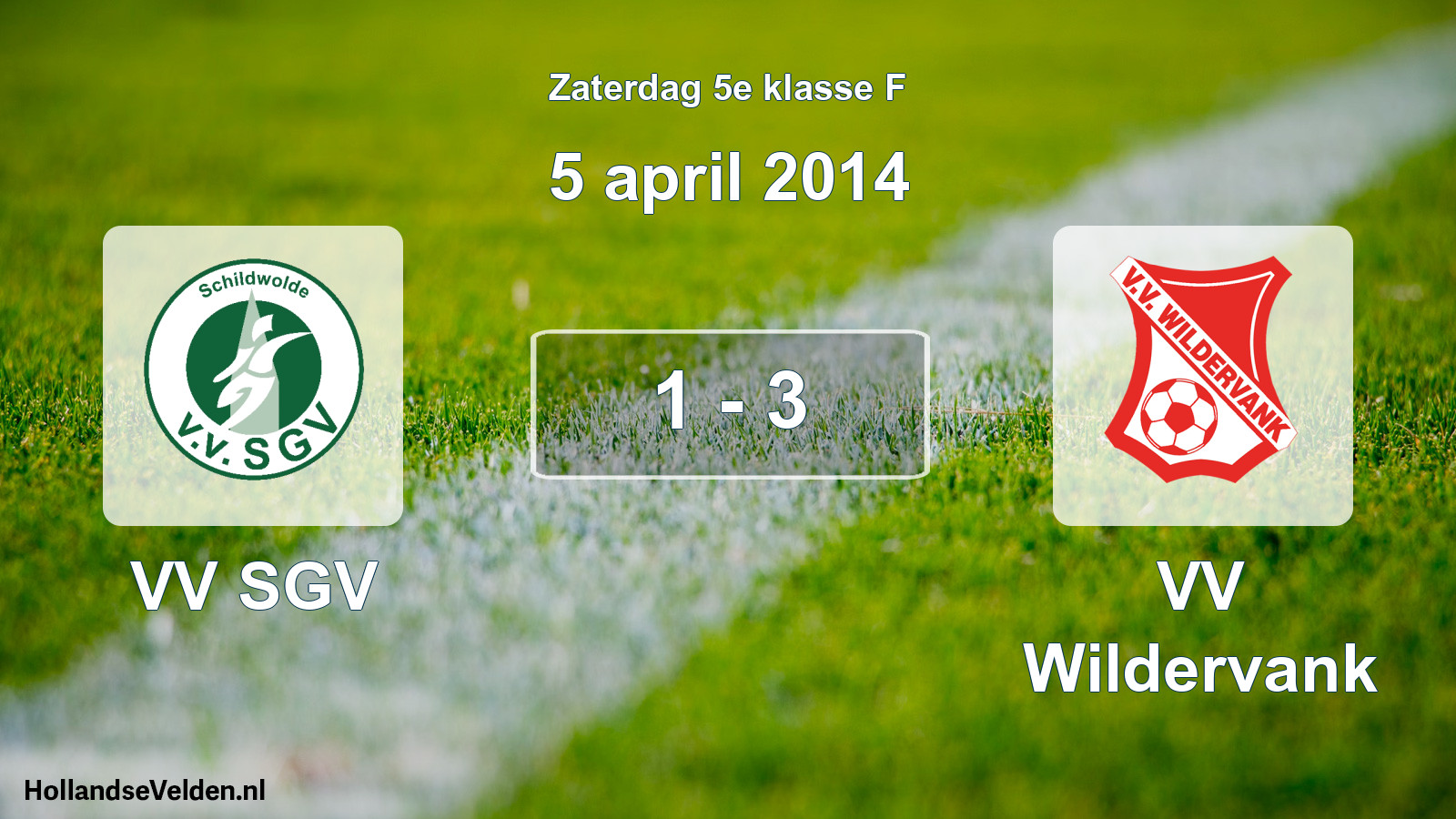 Total number of matches played: VV SGV - VV Wildervank 1 - 3 (5 April 2014)