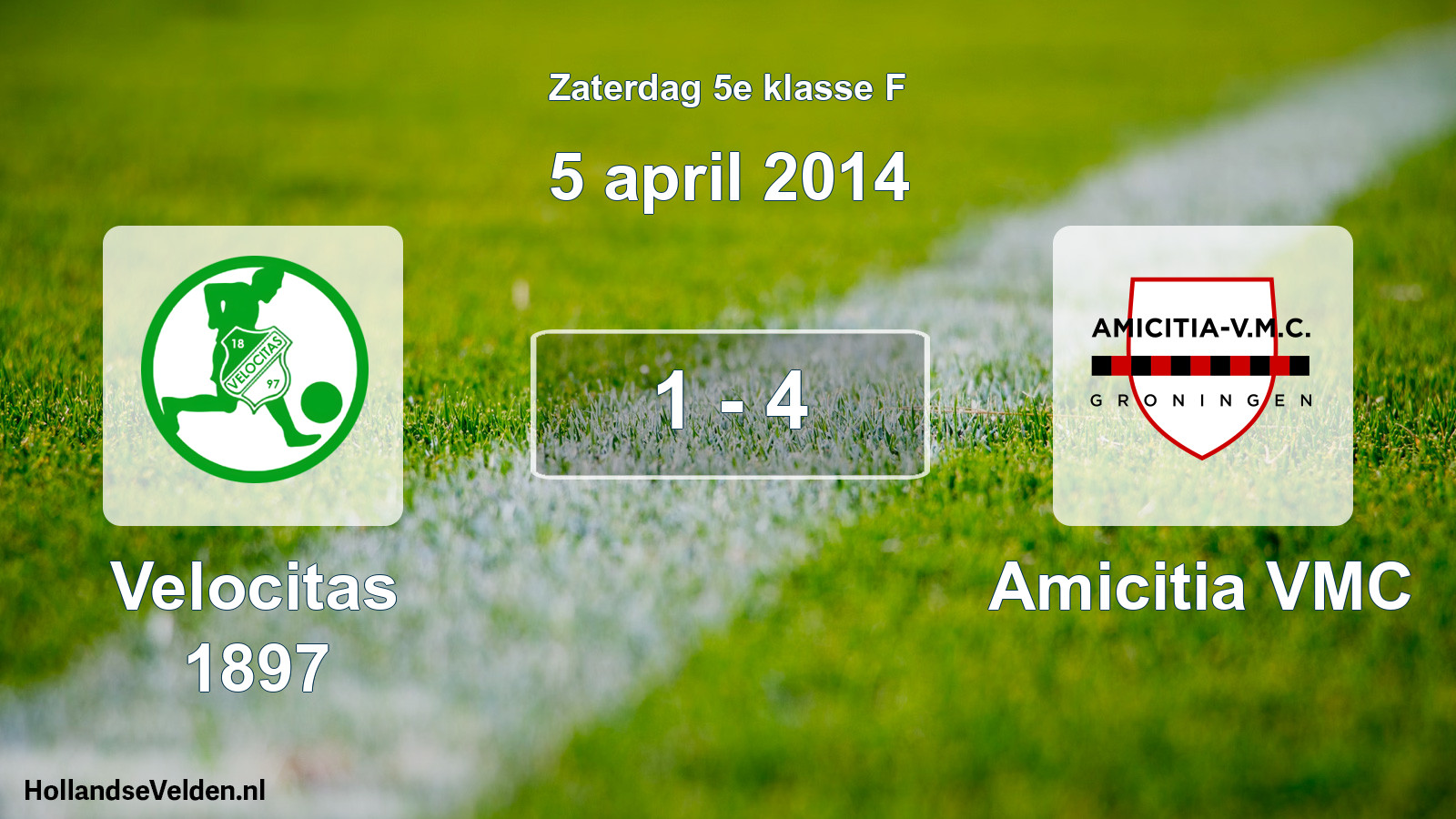 Total number of matches played: Velocitas 1897 - Amicitia VMC 1 - 4 (5 April 2014)