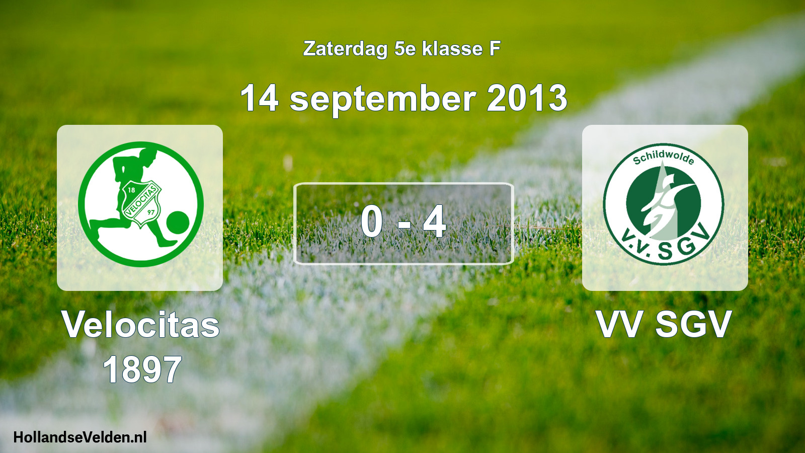 Total number of matches played: Velocitas 1897 - VV SGV 0 - 4 (14 September 2013)
