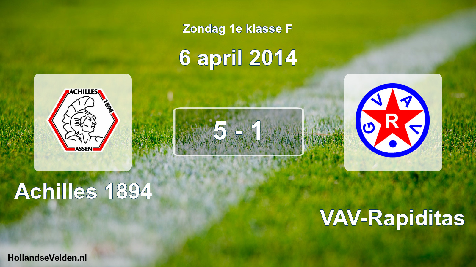 Total number of matches played: Achilles 1894 - GVAV-Rapiditas 5 - 1 (6 April 2014)