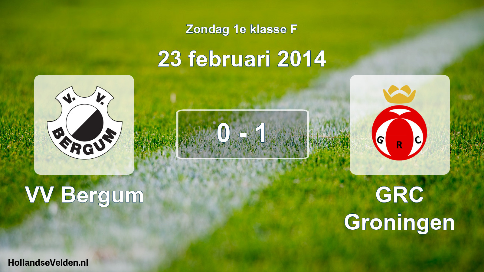 Total number of matches played: VV Bergum - GRC Groningen 0 - 1 (23 February 2014)