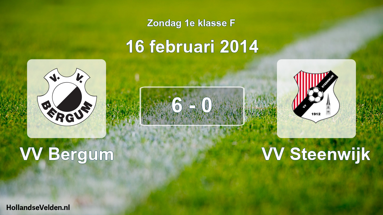 Total number of matches played: VV Bergum - VV Steenwijk 6 - 0 (16 February 2014)