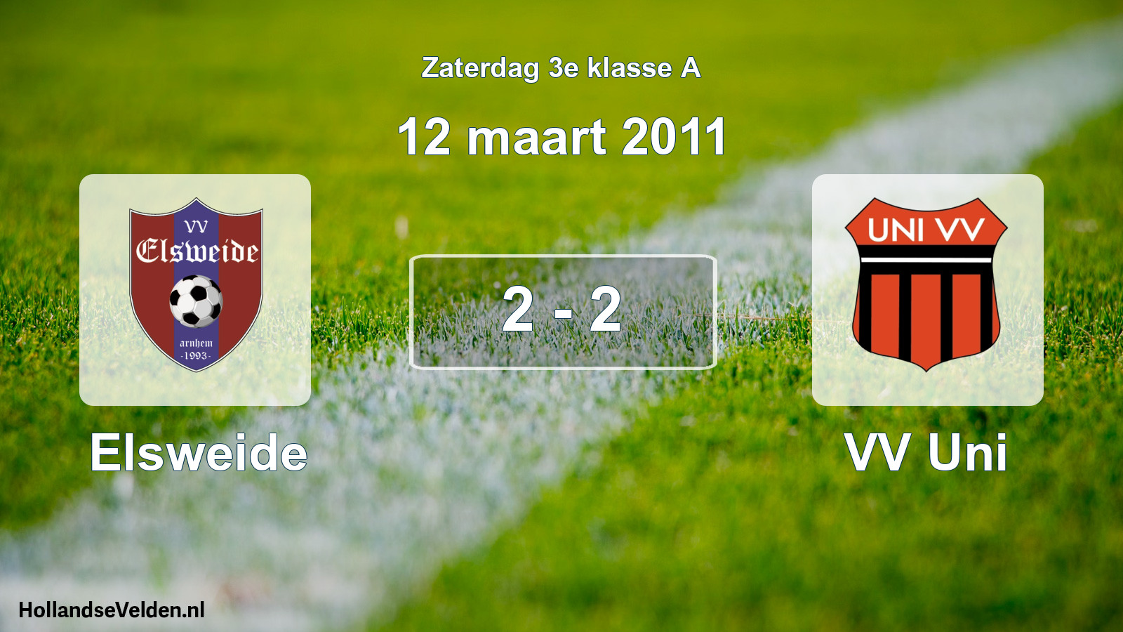 Total number of matches played: Elsweide - VV Uni 2 - 2 (12 March 2011)