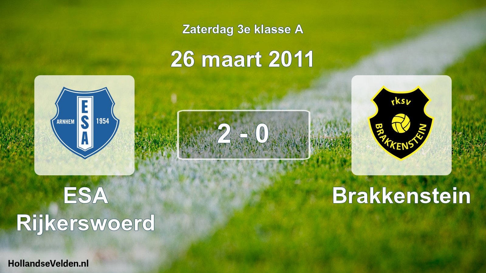 Total number of matches played: ESA Rijkerswoerd - Brakkenstein 2 - 0 (26 March 2011)