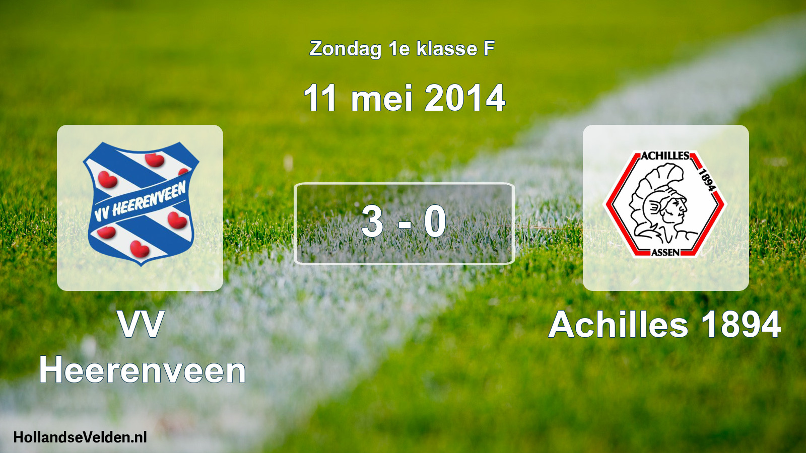 Total number of matches played: VV Heerenveen - Achilles 1894 3 - 0 (11 May 2014)