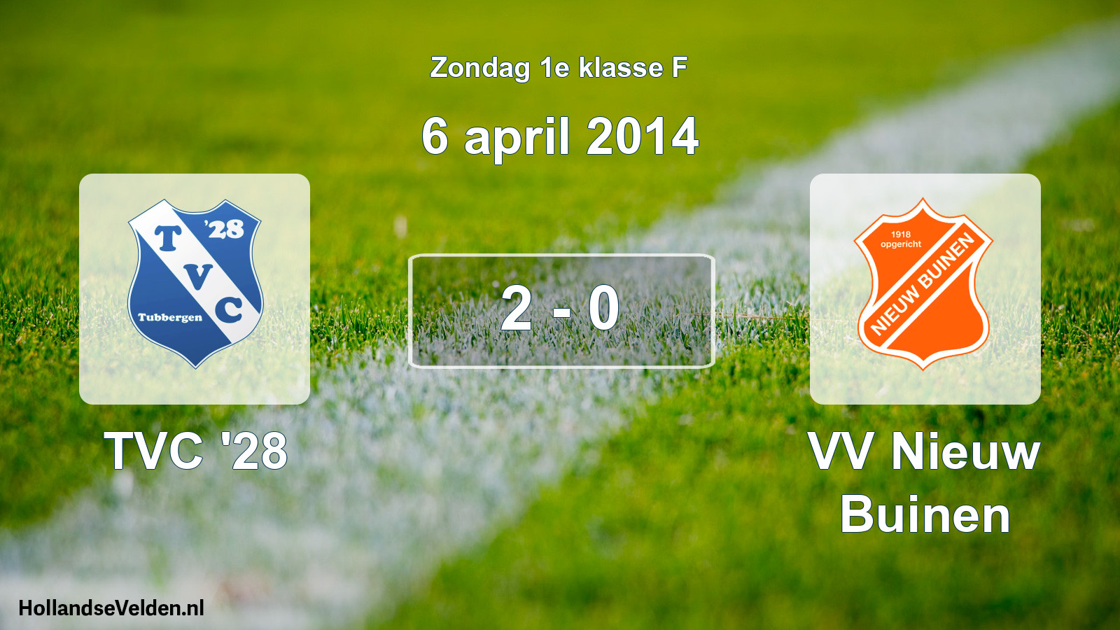 Total number of matches played: TVC '28 - VV Nieuw Buinen 2 - 0 (6 April 2014)