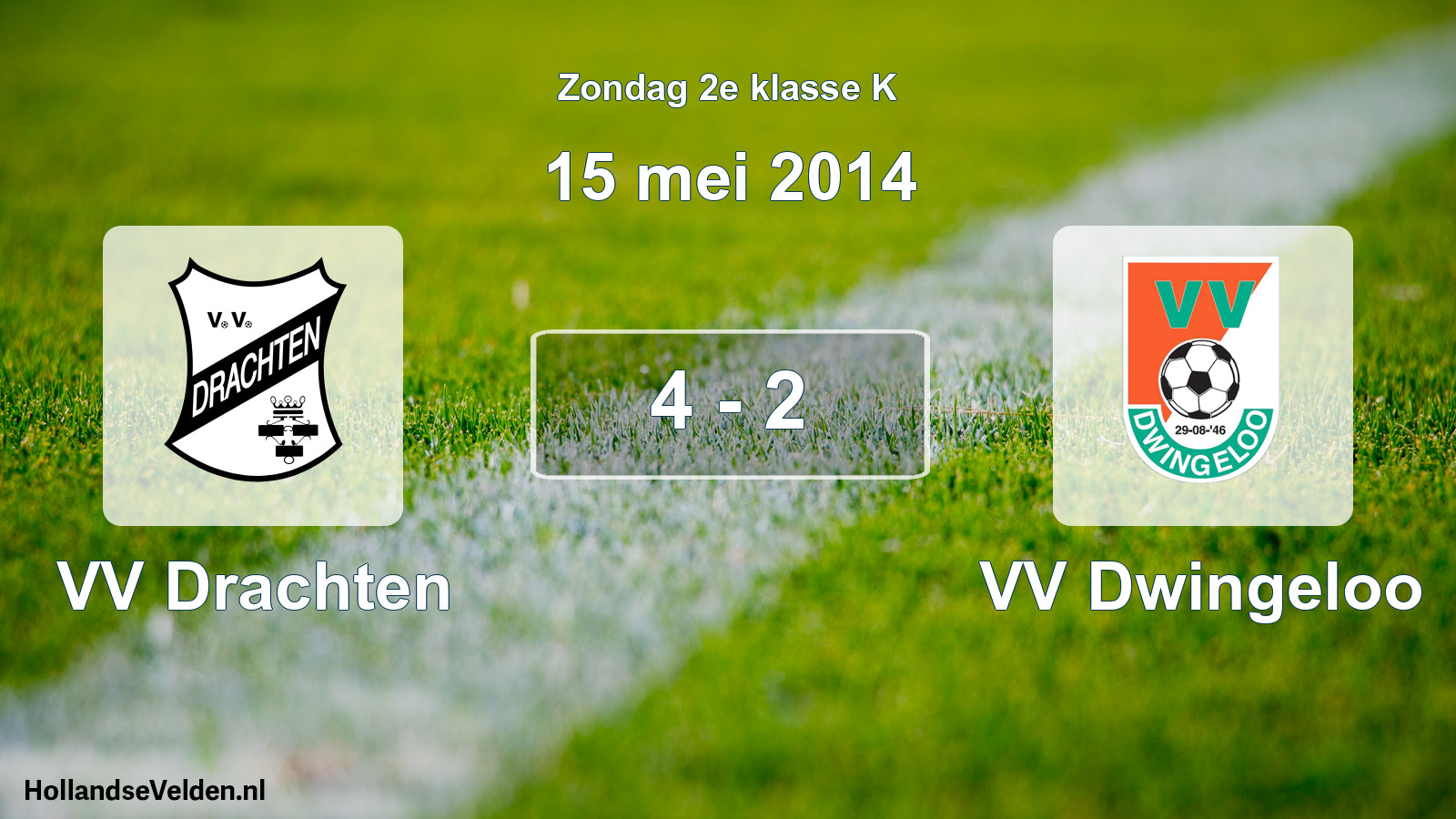 Total number of matches played: VV Drachten - VV Dwingeloo 4 - 2 (15 May 2014)