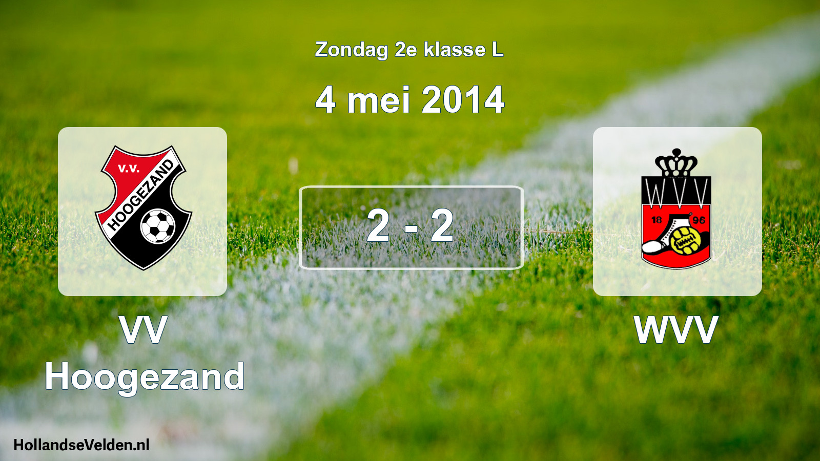 Total number of matches played: VV Hoogezand - WVV 2 - 2 (4 May 2014)