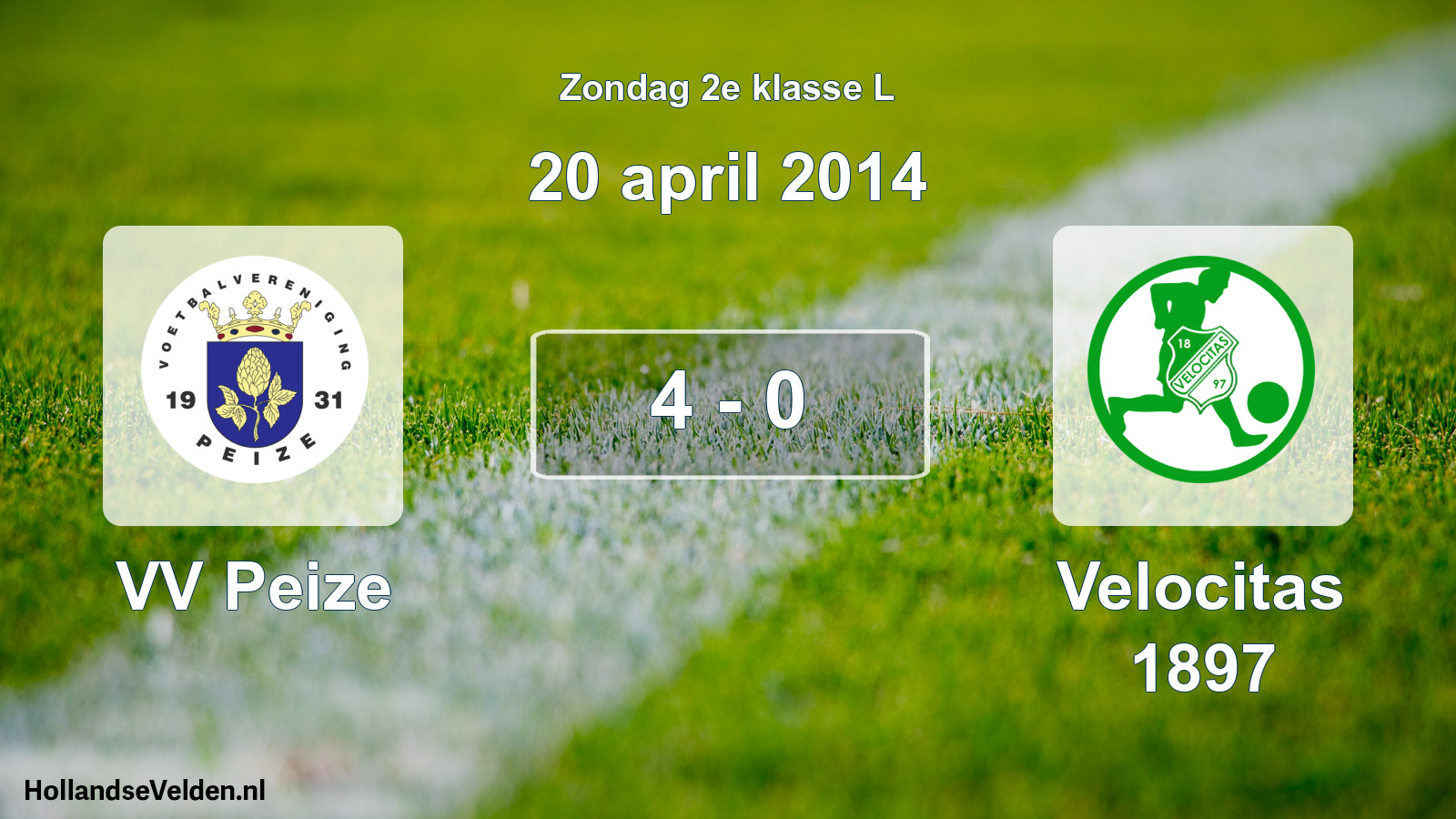 Total number of matches played: VV Peize - Velocitas 1897 4 - 0 (20 April 2014)