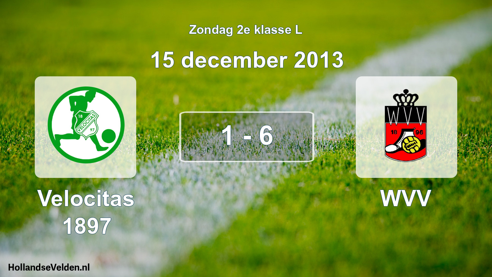 Total number of matches played: Velocitas 1897 - WVV 1 - 6 (15 December 2013)