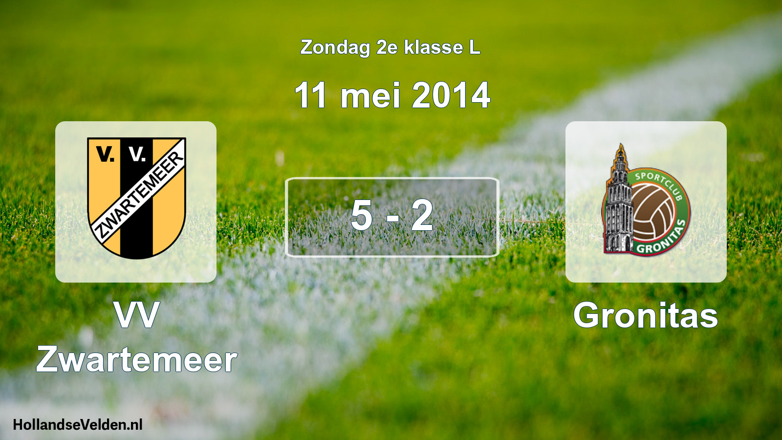 Total number of matches played: VV Zwartemeer - Gronitas 5 - 2 (11 May 2014)