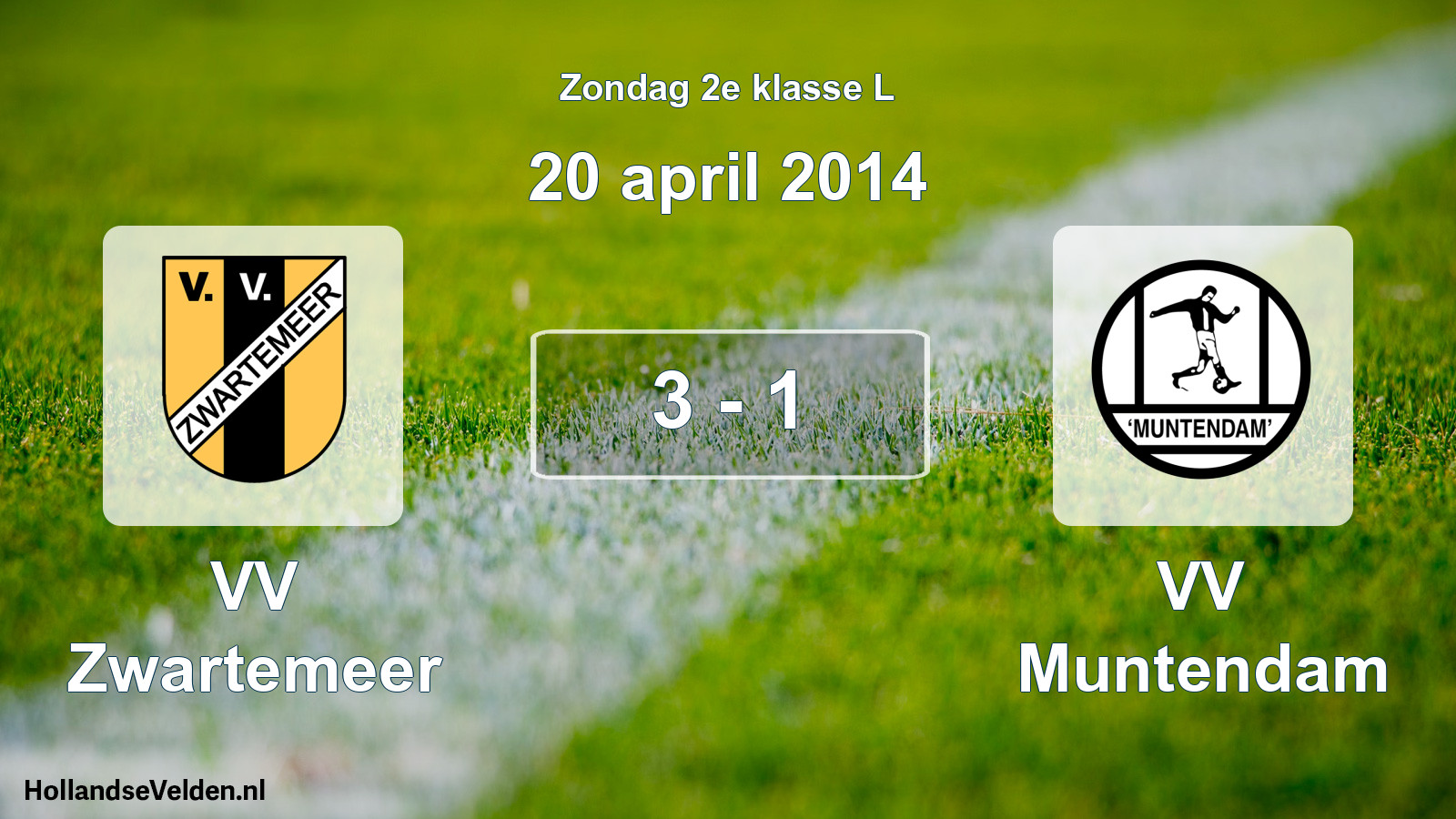Total number of matches played: VV Zwartemeer - VV Muntendam 3 - 1 (20 April 2014)