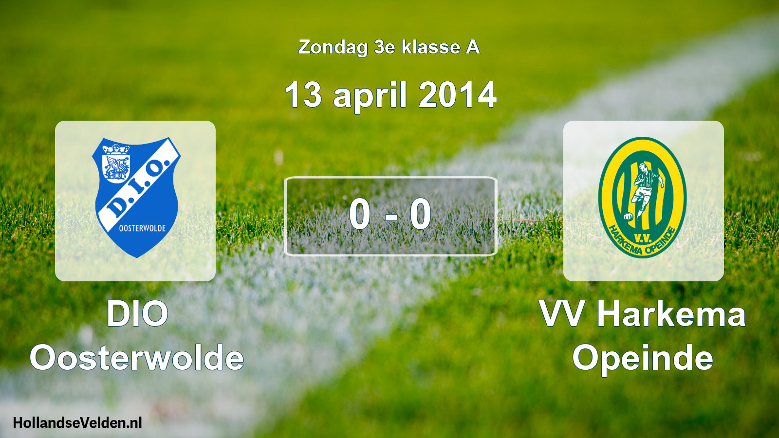 Total number of matches played: DIO Oosterwolde - VV Harkema Opeinde 0 - 0 (13 April 2014)