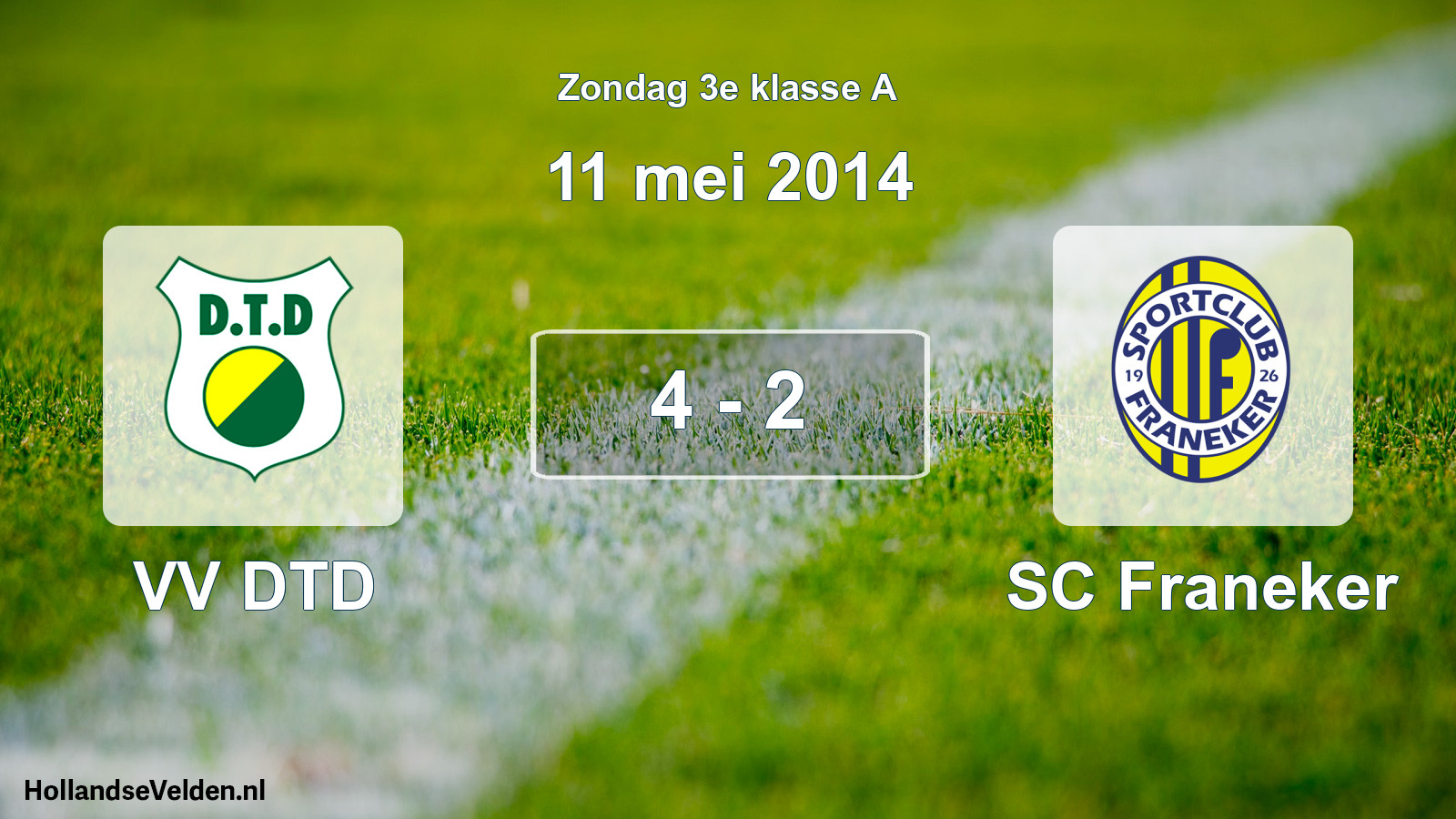 Total number of matches played: VV DTD - SC Franeker 4 - 2 (11 May 2014)