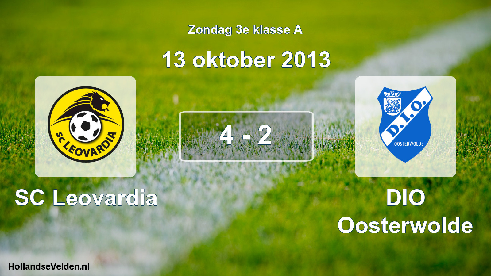 Total number of matches played: SC Leovardia - DIO Oosterwolde 4 - 2 (13 October 2013)