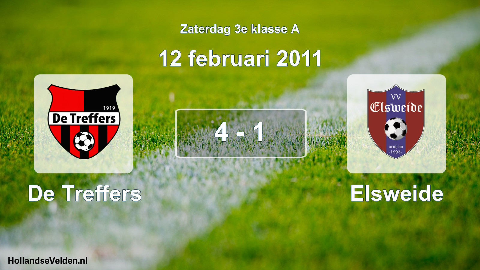 Total number of matches played: De Treffers - Elsweide 4 - 1 (12 February 2011)