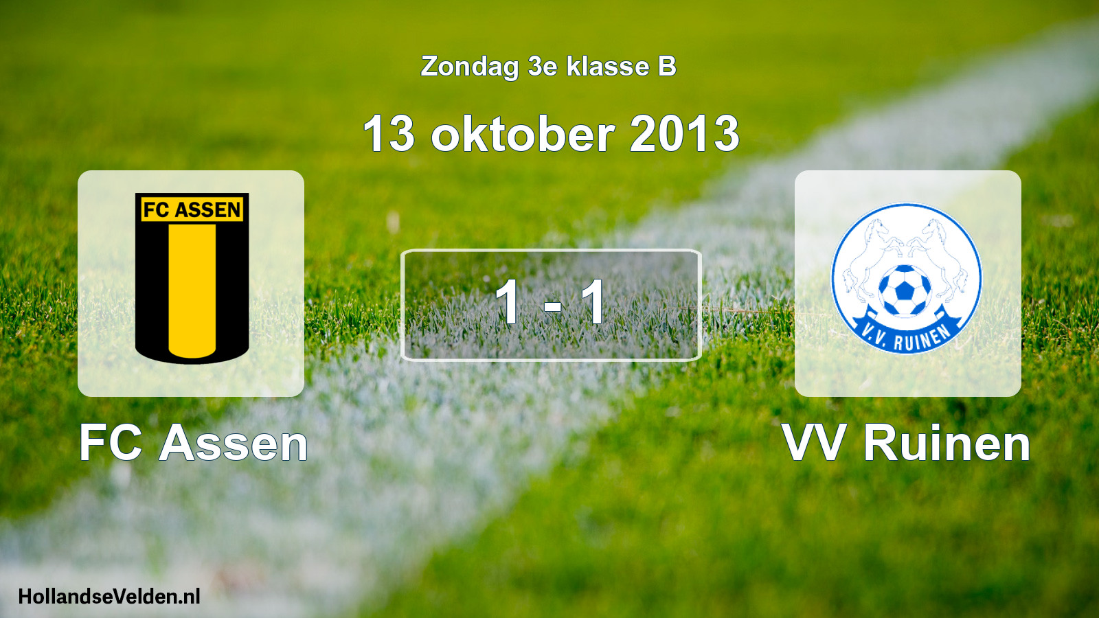 Total number of matches played: FC Assen - VV Ruinen 1 - 1 (13 October 2013)