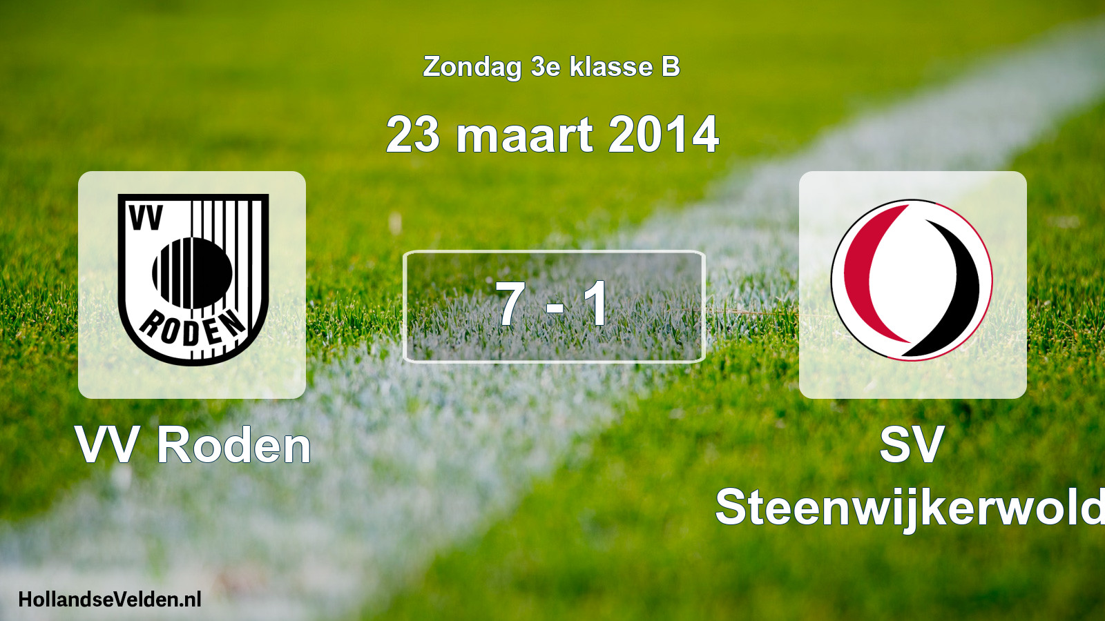 Total number of matches played: VV Roden - SV Steenwijkerwold 7 - 1 (23 March 2014)