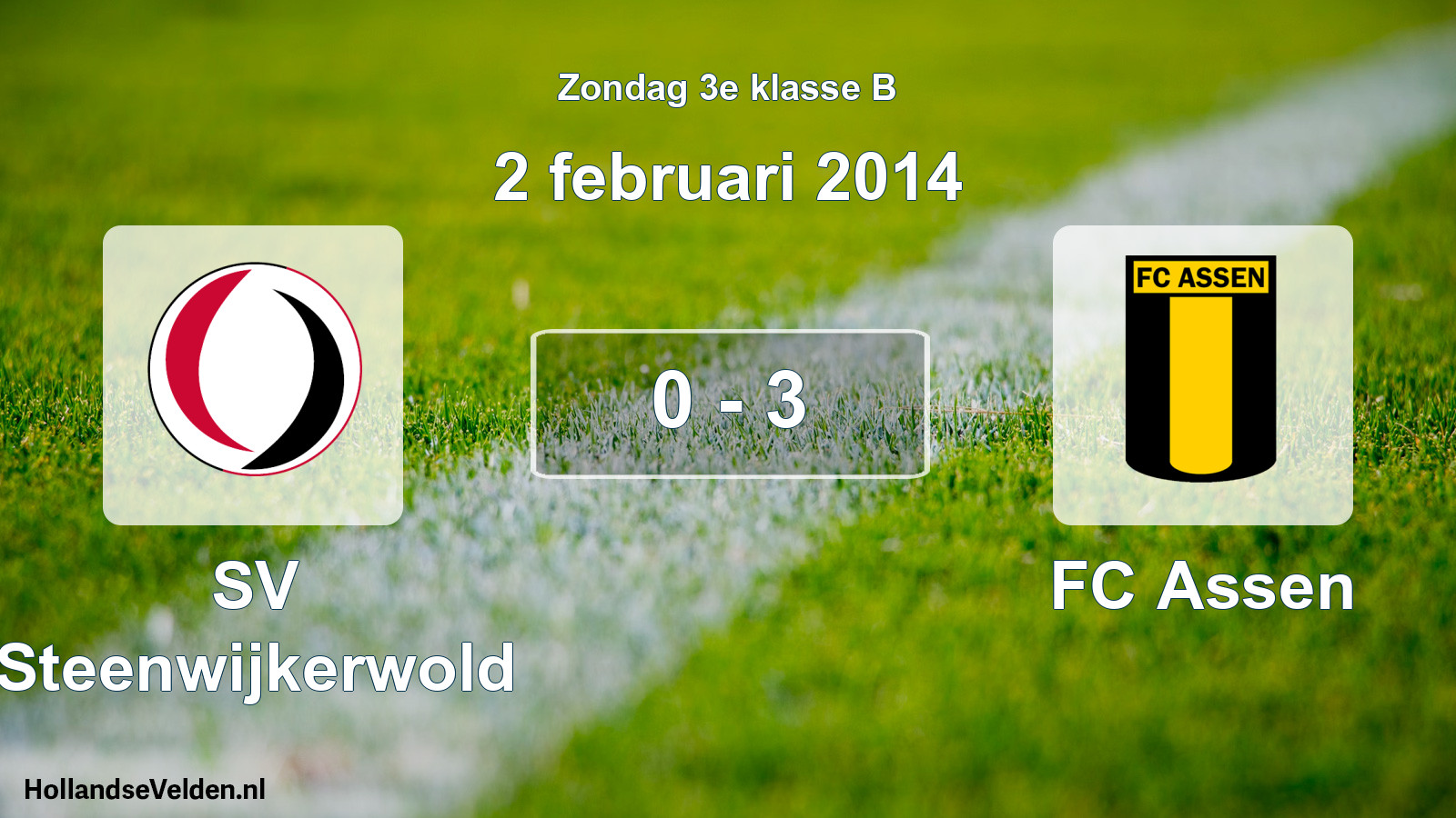 Total number of matches played: SV Steenwijkerwold - FC Assen 0 - 3 (2 February 2014)