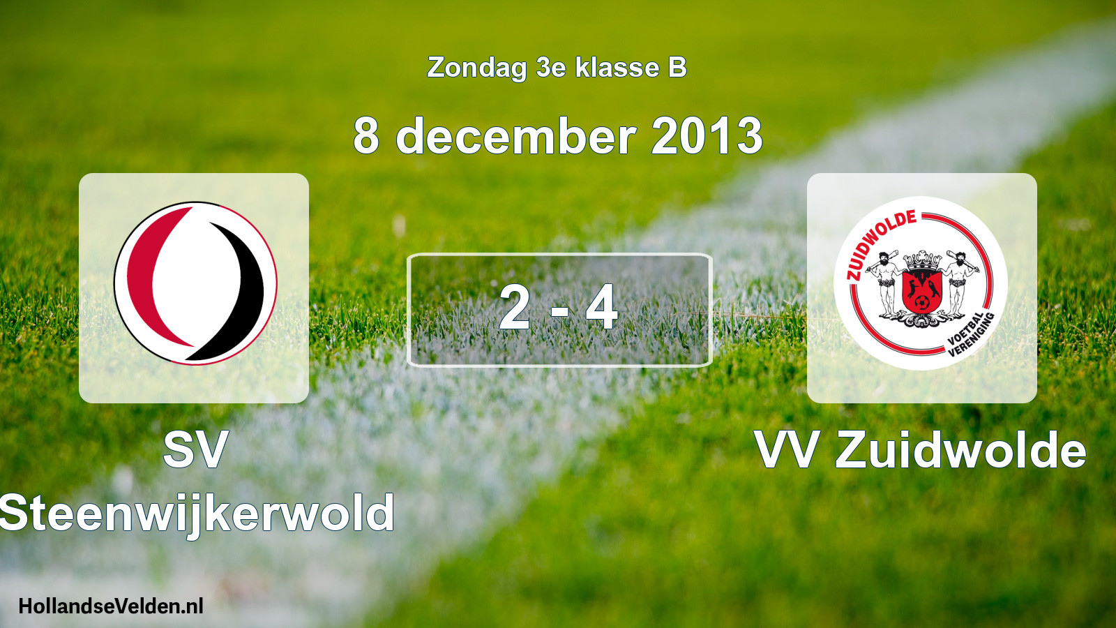 Total number of matches played: SV Steenwijkerwold - VV Zuidwolde 2 - 4 (8 December 2013)