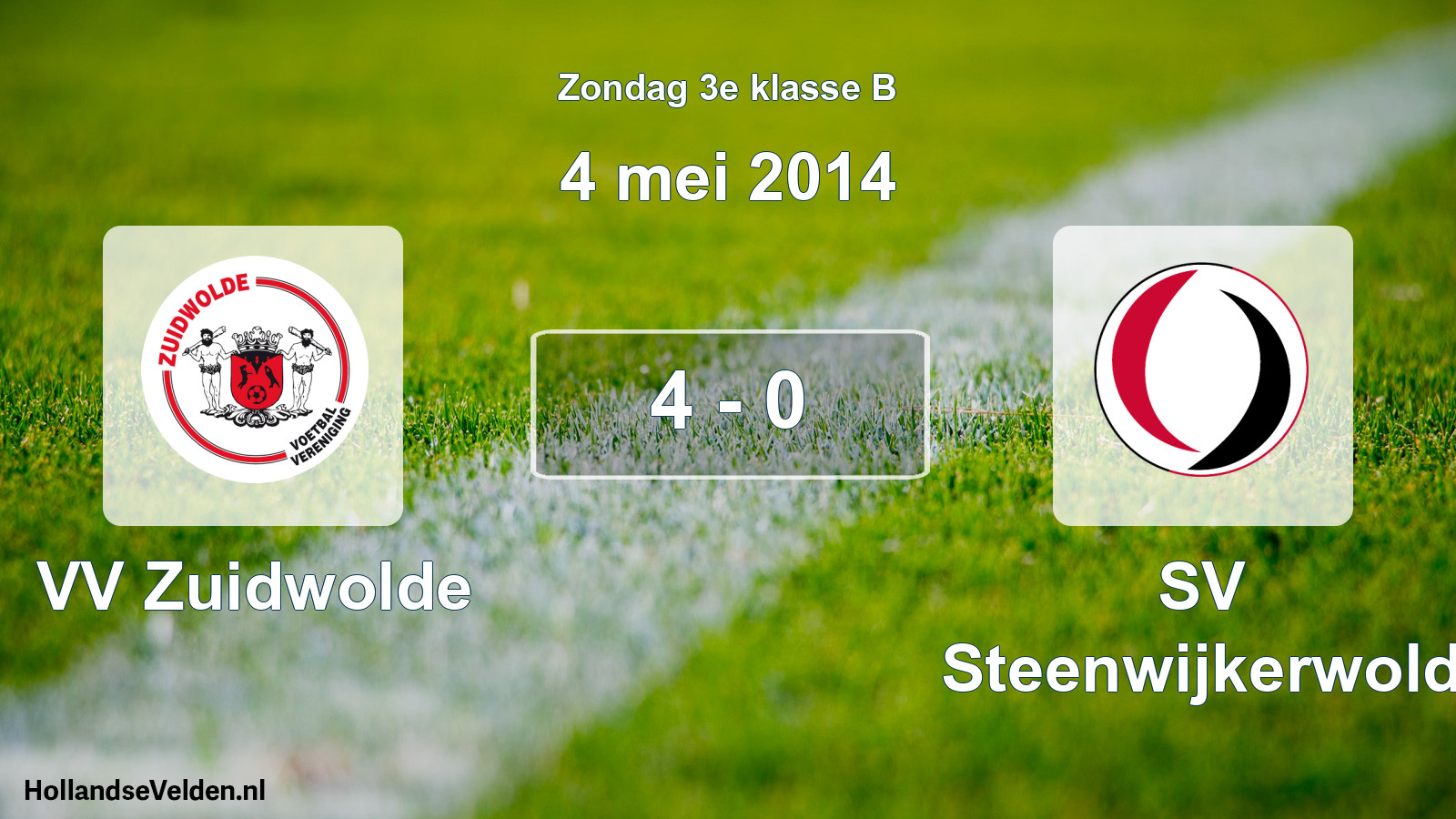 Total number of matches played: VV Zuidwolde - SV Steenwijkerwold 4 - 0 (4 May 2014)